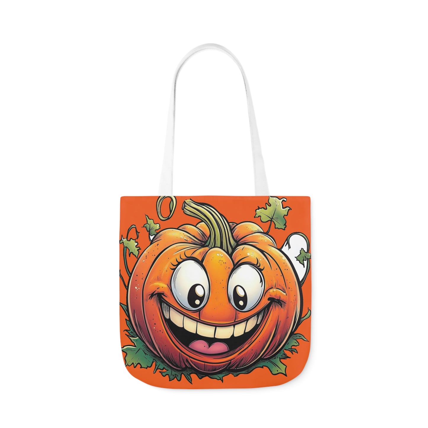 Happy Pumpkin - Canvas Tote Bag, 5-Color Straps - Halloween