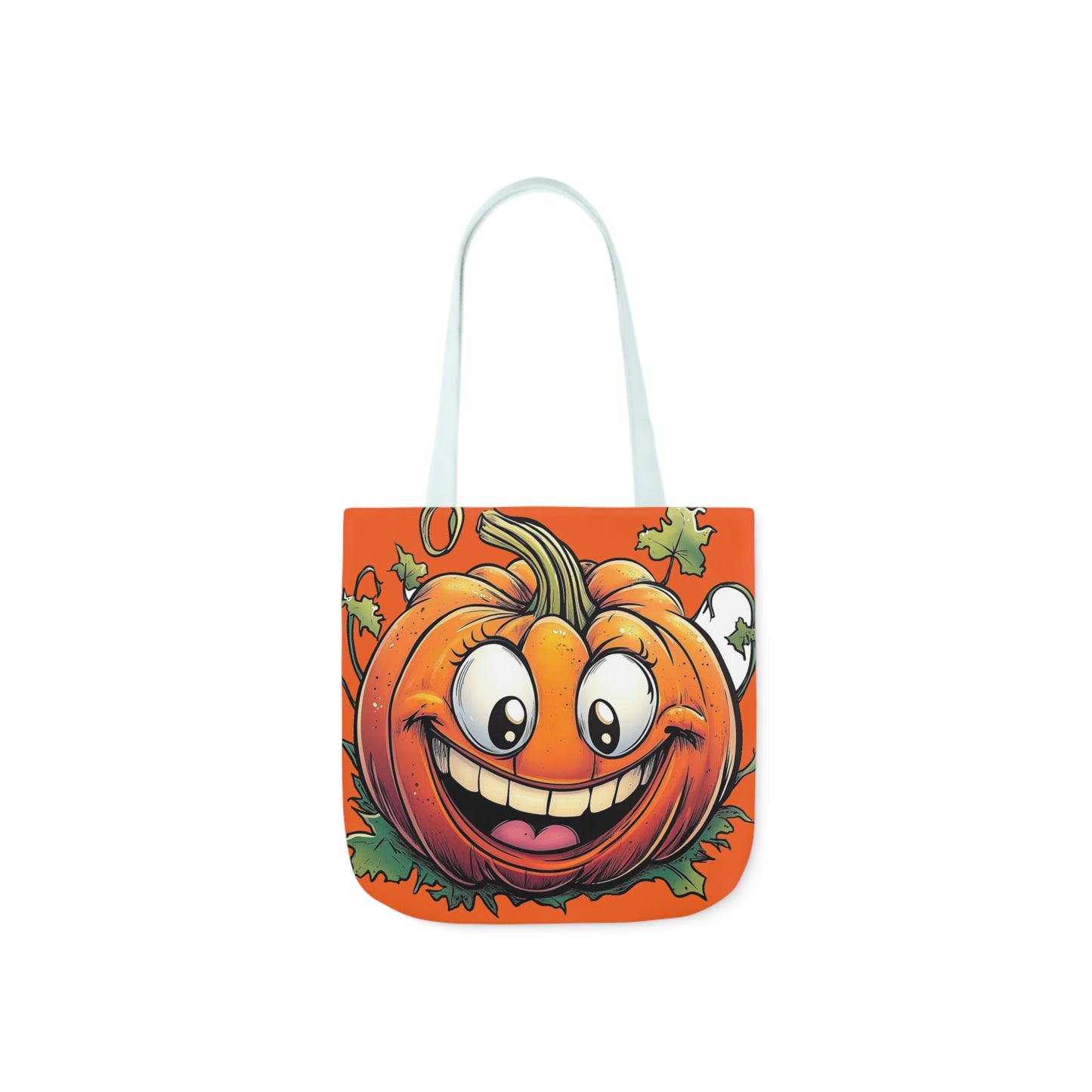 Happy Pumpkin - Canvas Tote Bag, 5-Color Straps - Halloween