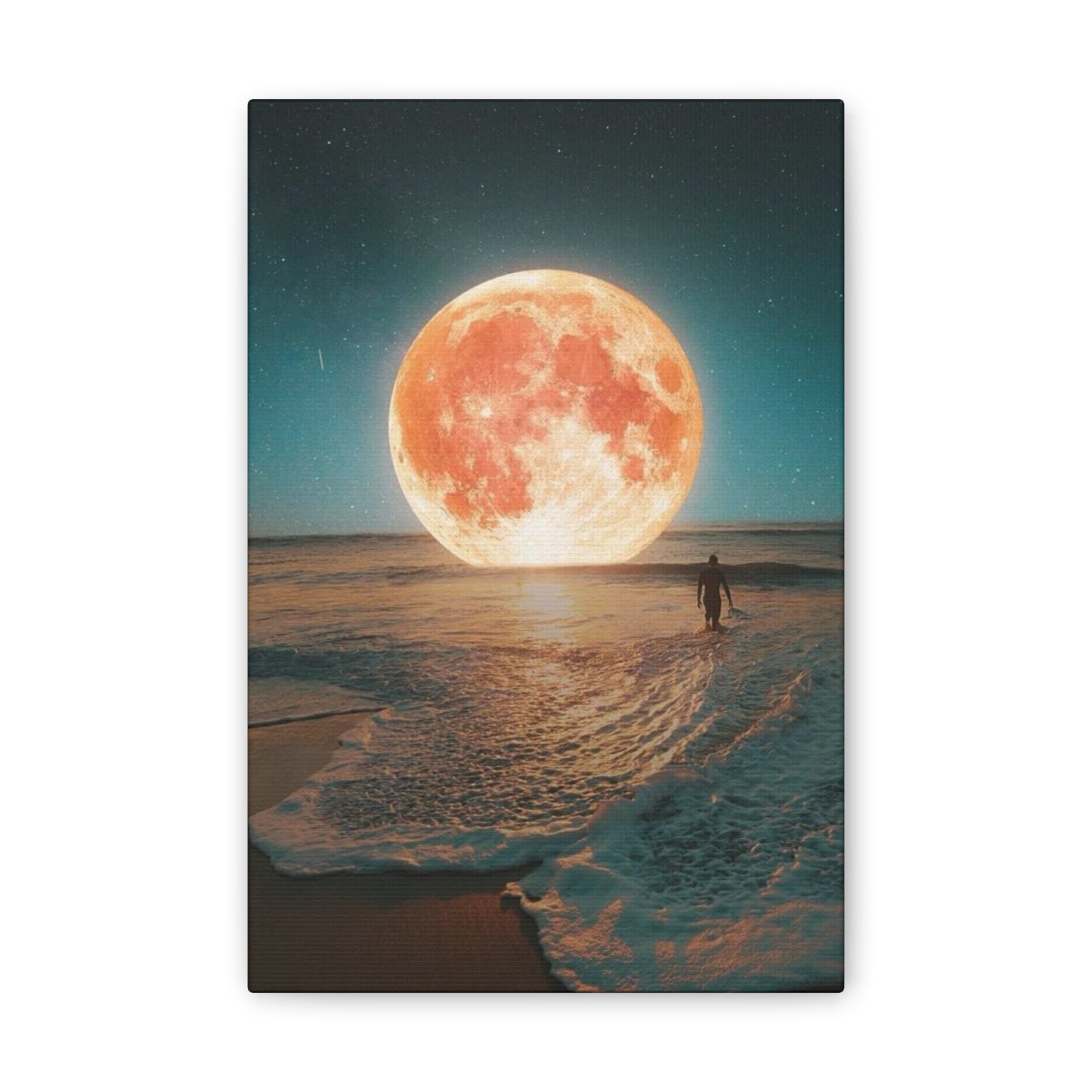 Moon on the water - Canvas Stretched, 0.75"