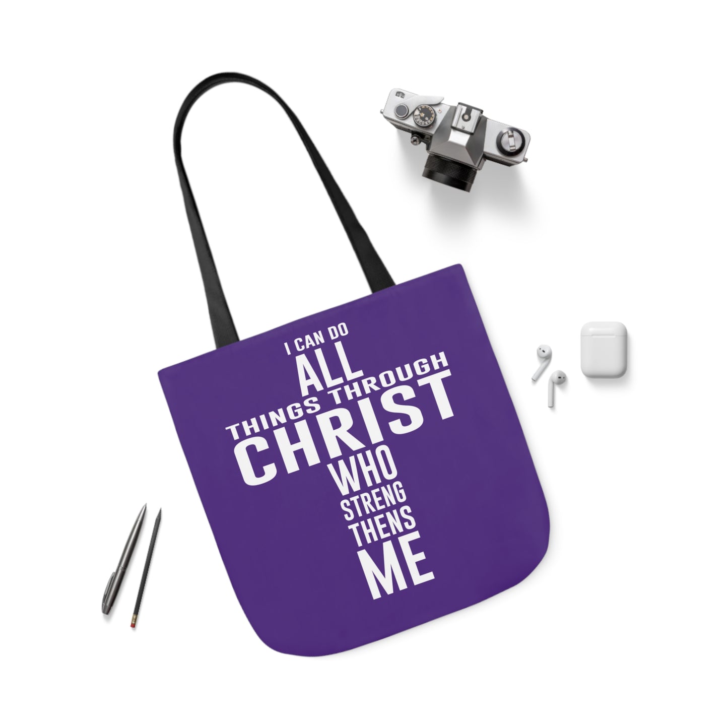 I can do - Canvas Tote Bag, 5-Color Straps - Religious