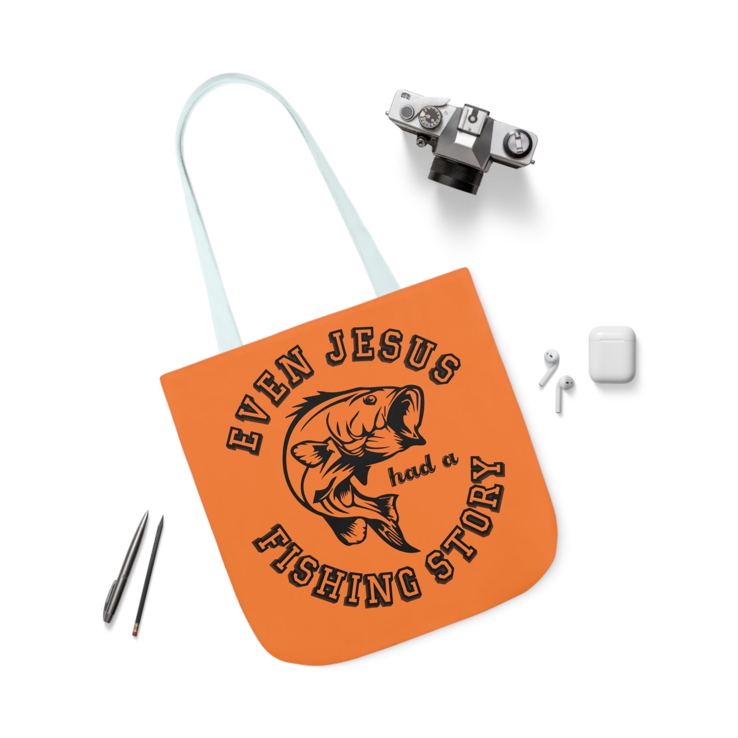 Fishing - Canvas Tote Bag, 5-Color Straps