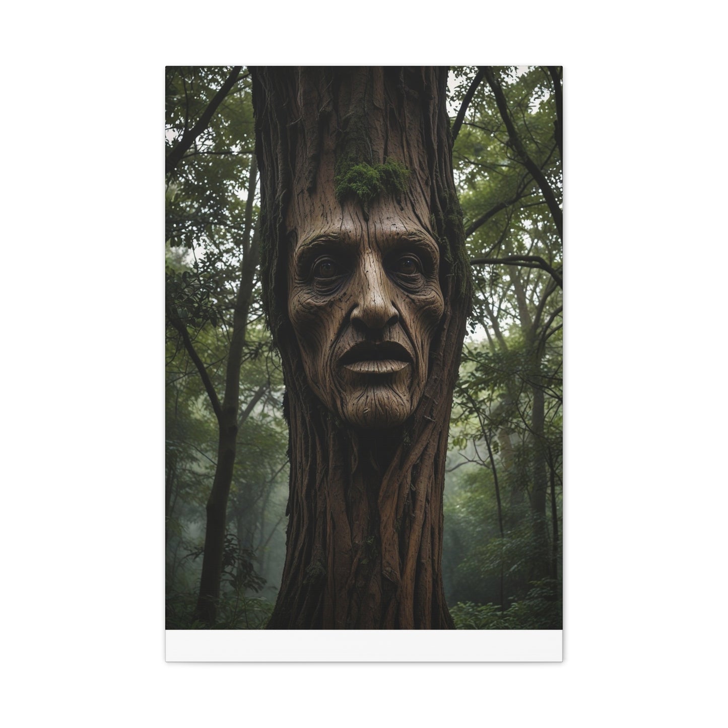 Face in the tree - Canvas Stretched, 0.75"