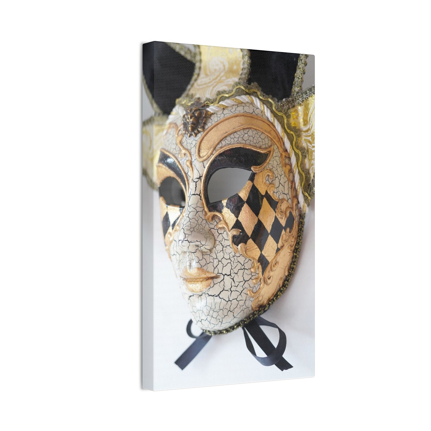 Gold and Silver Mask - Canvas Stretched, 0.75"