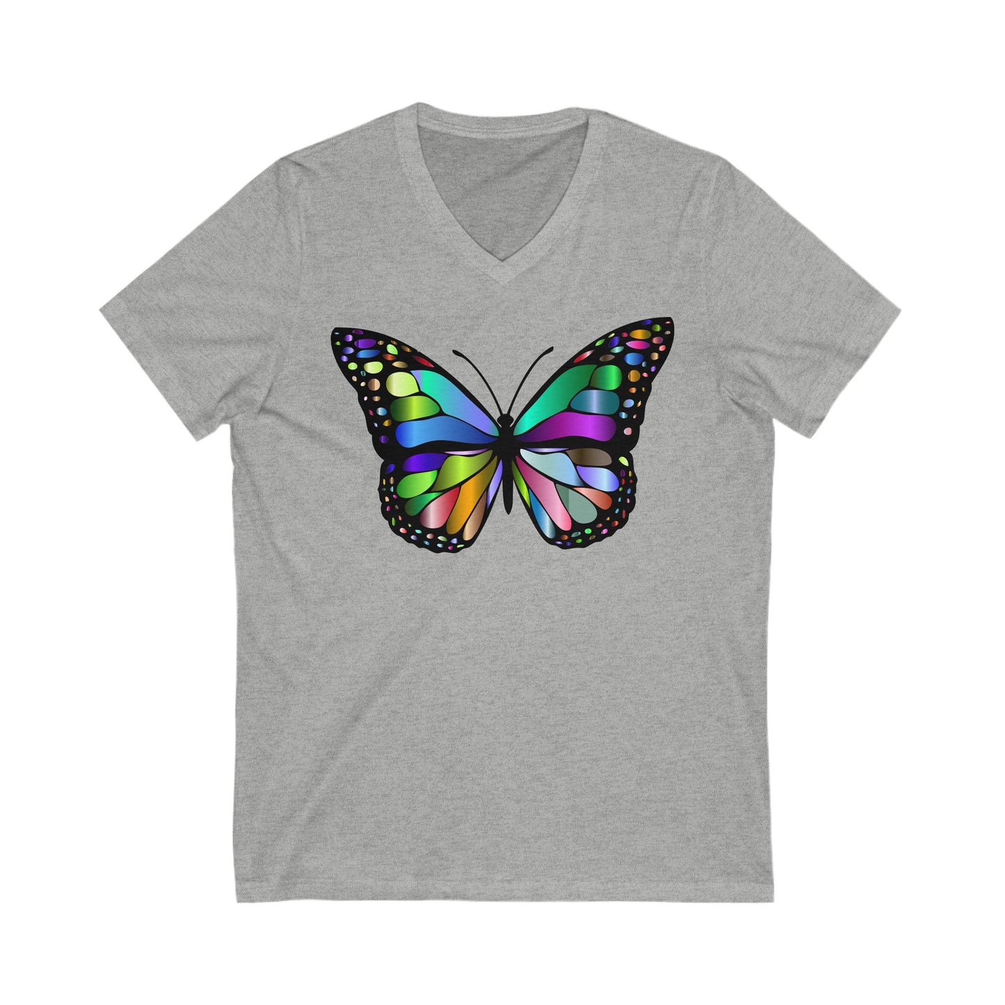 Colorful Butterfly - Unisex Jersey Short Sleeve V-Neck T-Shirts