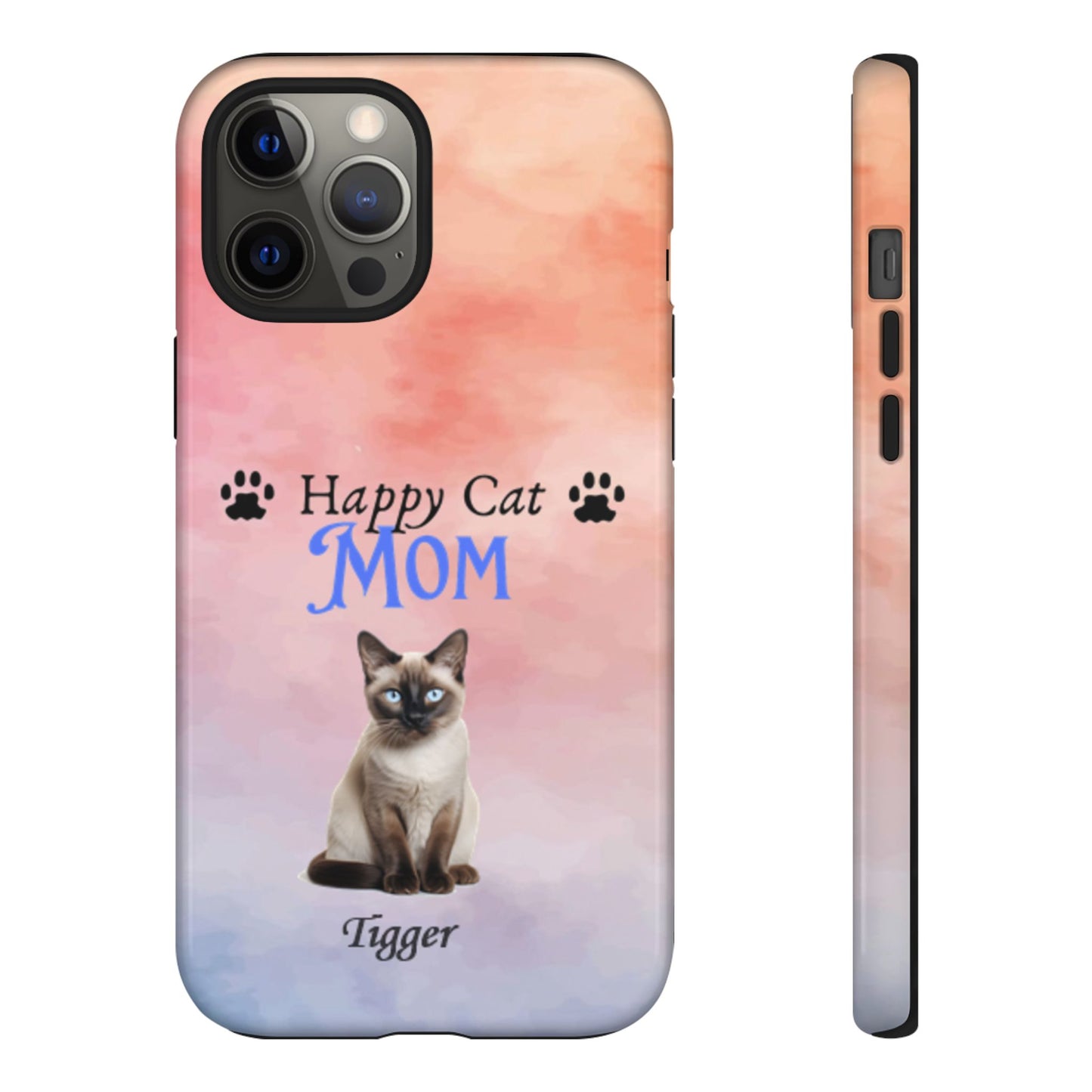 Happy Cat Mom - Personalized - Whimsical Phone Cases - Mother's Day