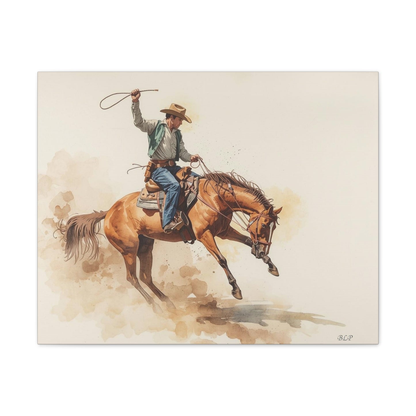 Bronc Rider - Canvas Stretched, 0.75" - Wall Art 2026 - Individuals