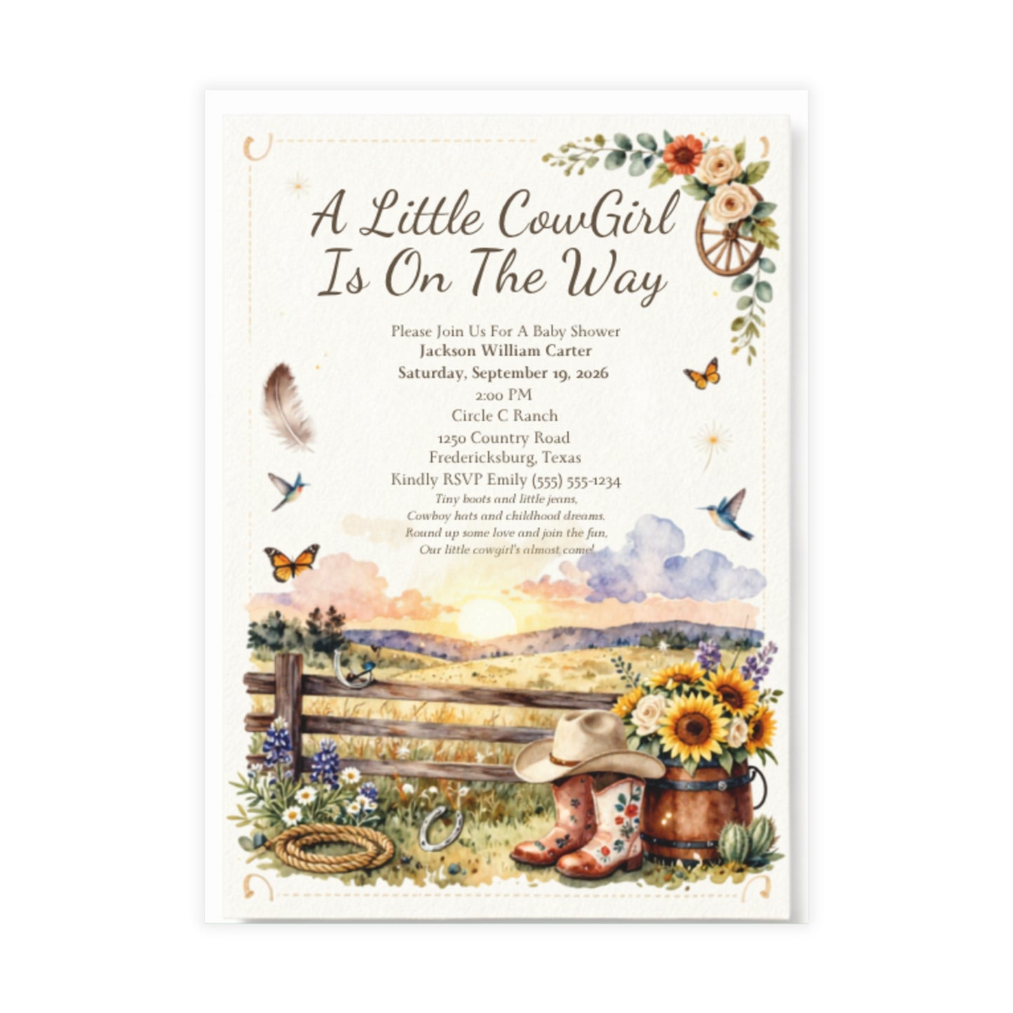 Little Cowgirl - Postcard Bundles (envelopes included)