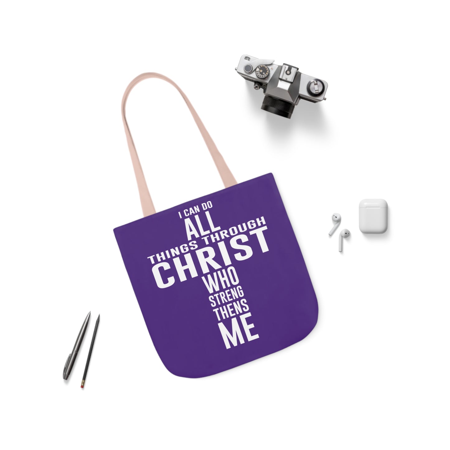 I can do - Canvas Tote Bag, 5-Color Straps - Religious