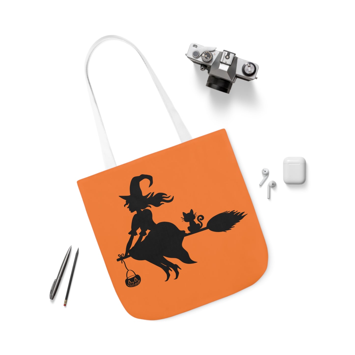 Witch - Canvas Tote Bag, 5-Color Straps - Halloween