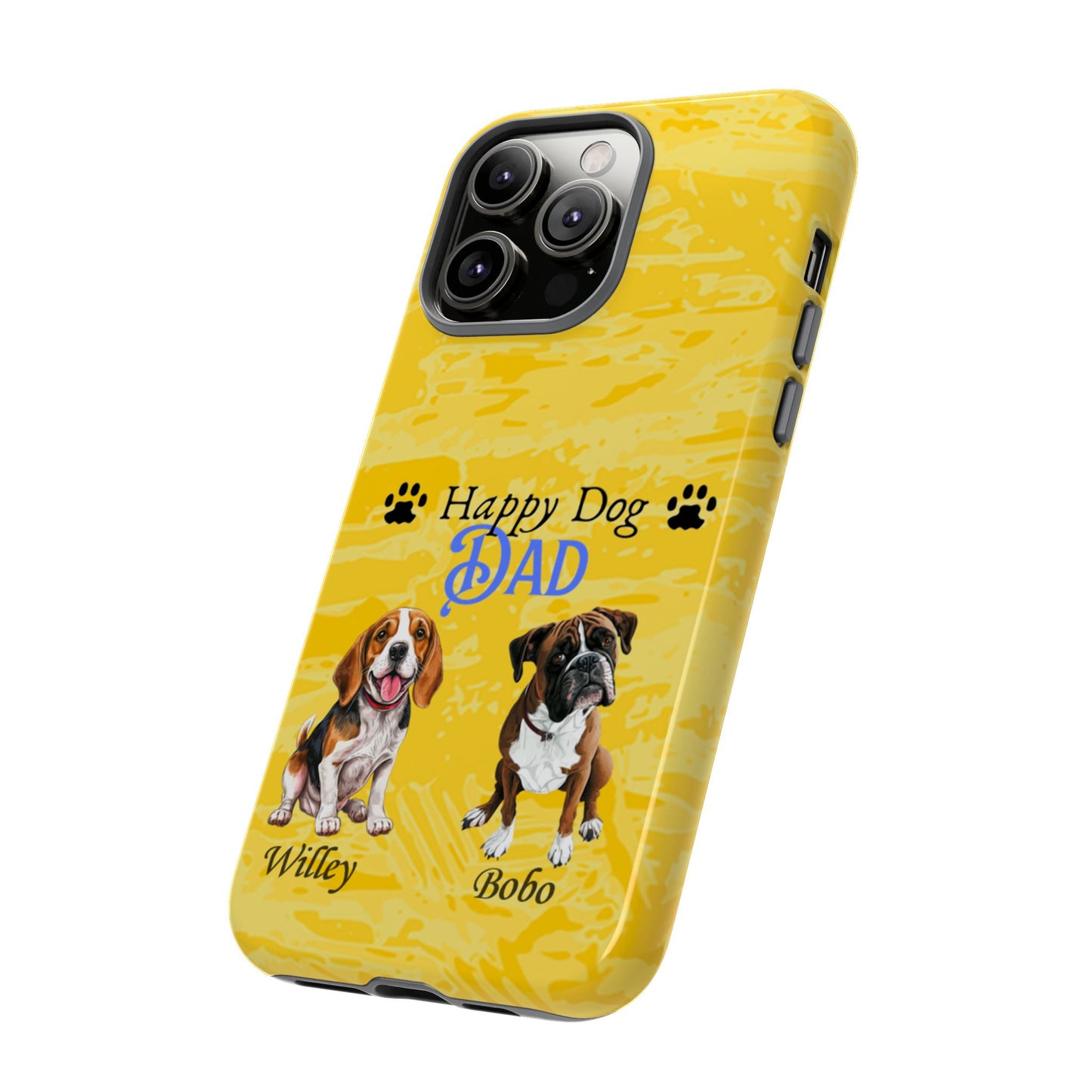 Happy Dog Dad - Personalized - Whimsical Phone Cases - Father's Day