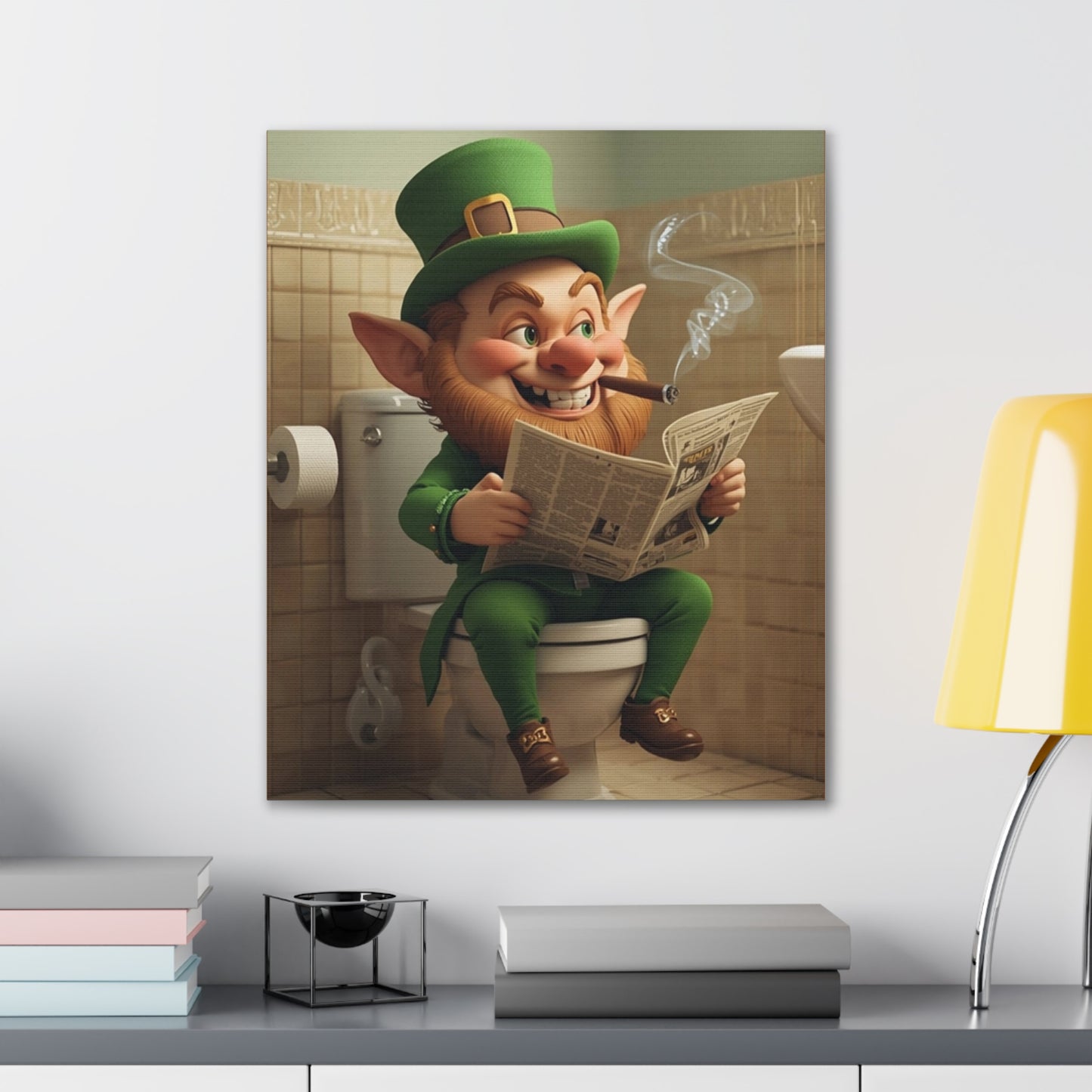 Leprechaun - Canvas Stretched, 0.75" - Wall art 2026 - Bathroom Humor