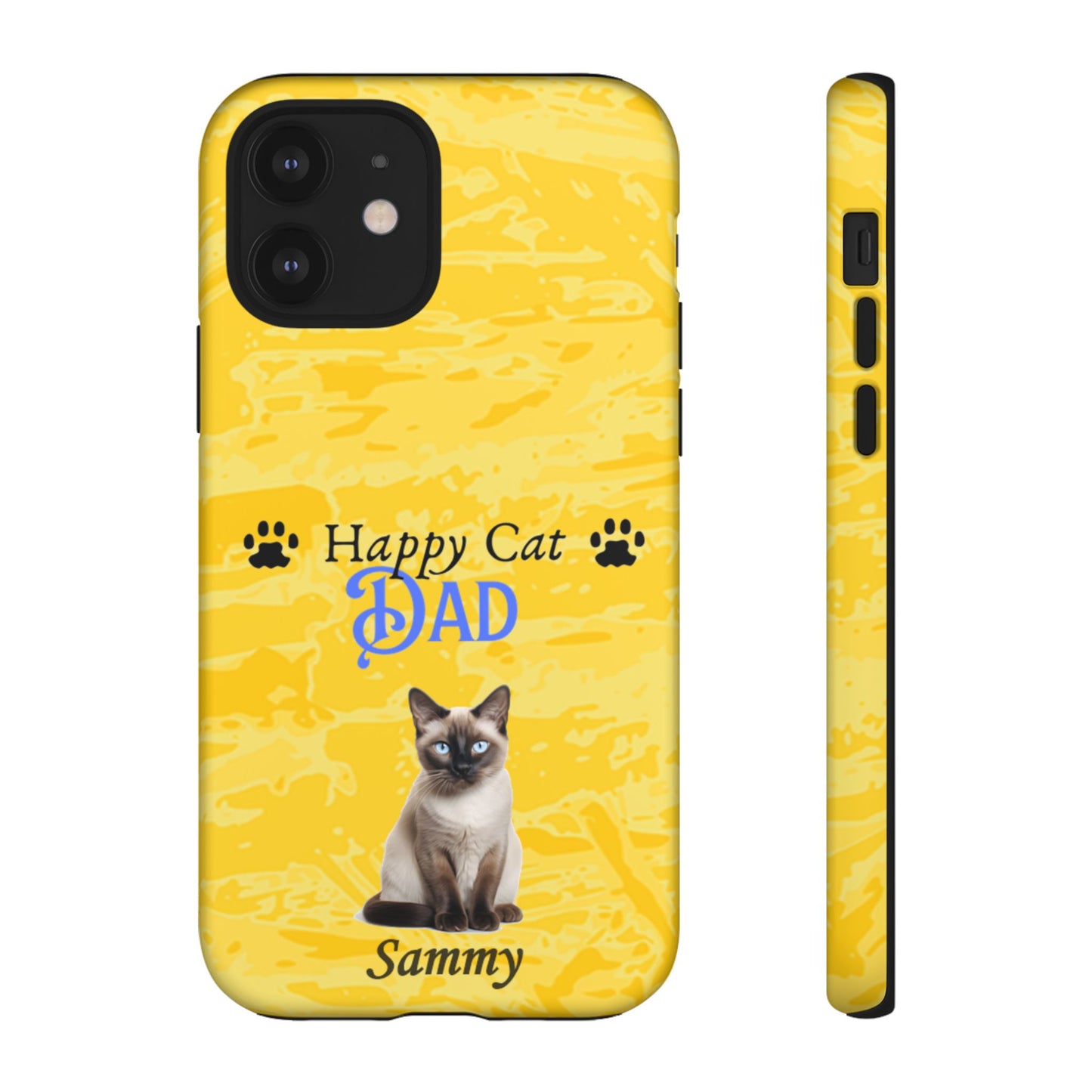 Happy Cat Dad - Personalized - Whimsical Phone Cases - Father's Day