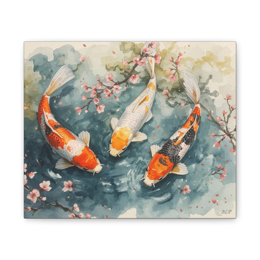 Three KOI - Canvas Stretched, 0.75" - 2026 Wall Art - Animals