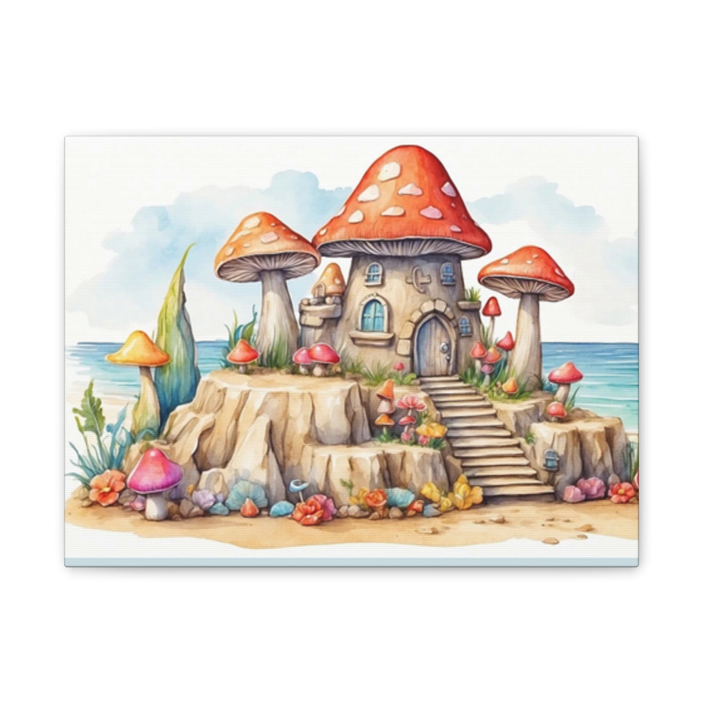 Mushroom House - Canvas Stretched, 0.75"