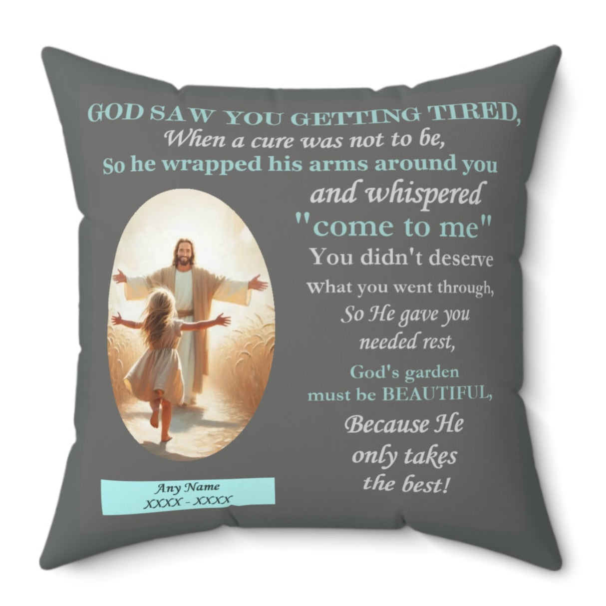 God's Garden - Personalized- Faux Suede Square Pillow _ Mother's Day - Father's Day