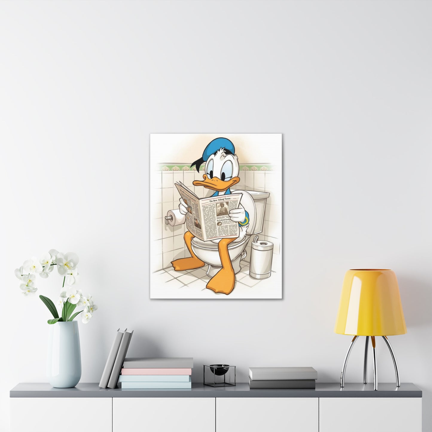 Duck in the Library - Canvas Stretched, 0.75 - Wall Art 2026 - Bathroom Humor"