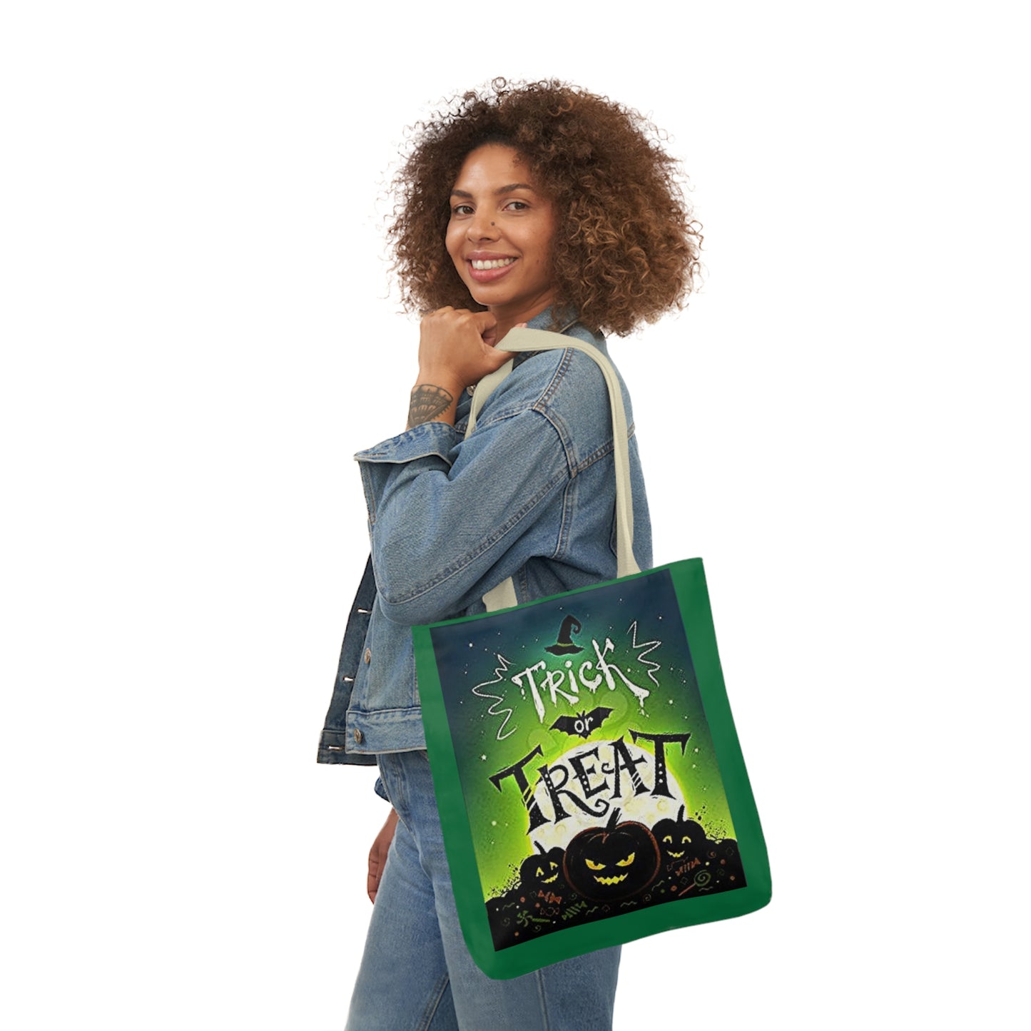 Trick or Treat - Canvas Tote Bag, 5-Color Straps - Halloween