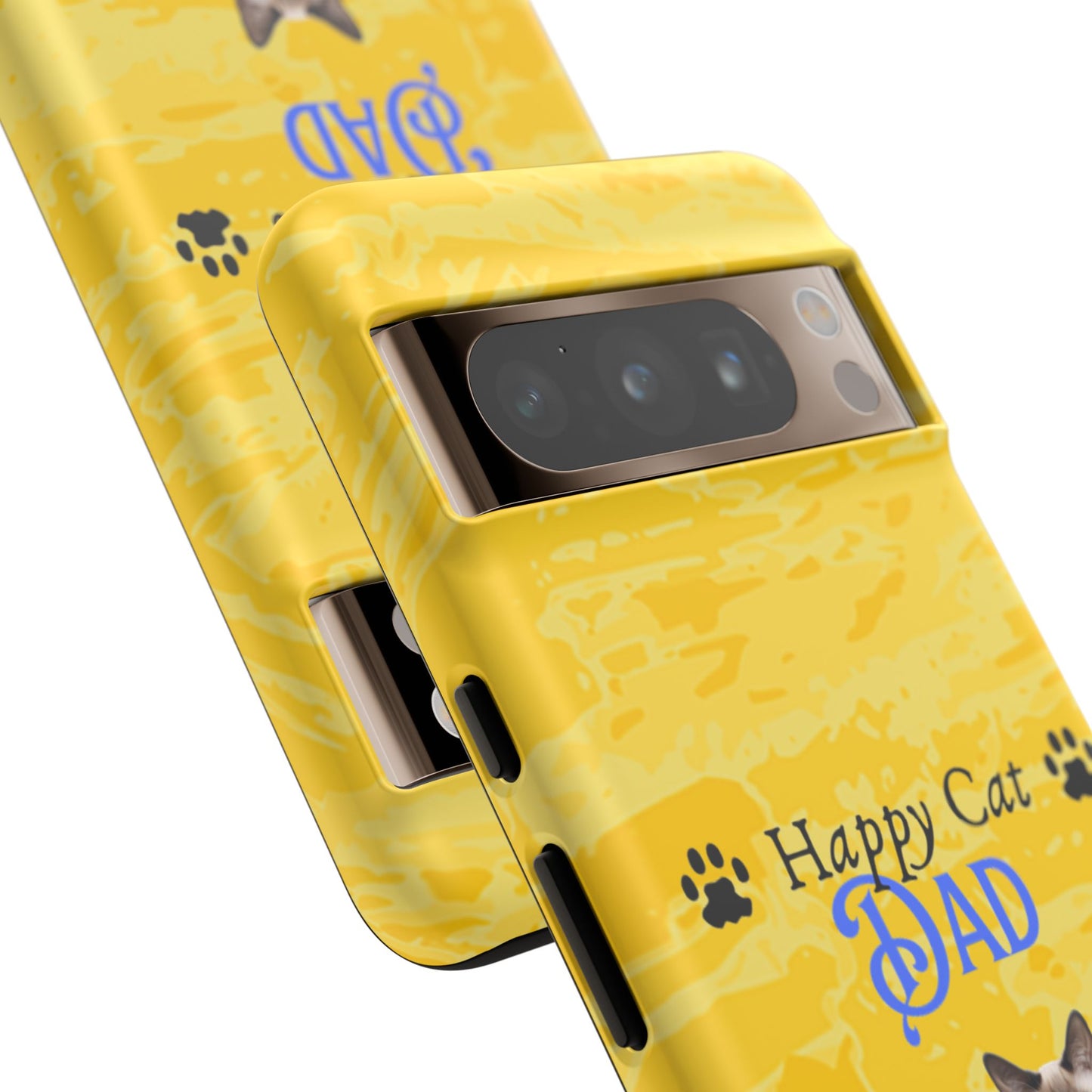 Happy Cat Dad - Personalized - Whimsical Phone Cases - Father's Day