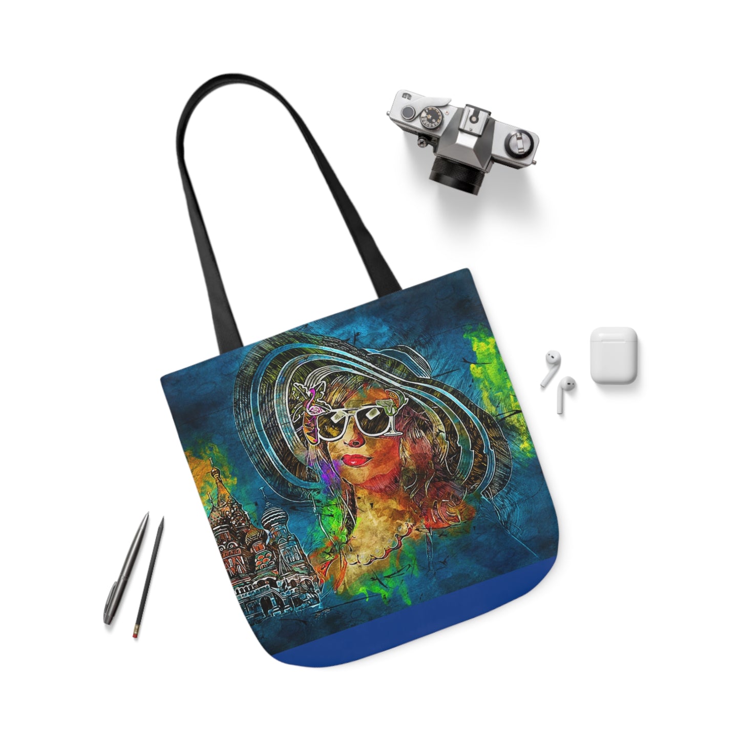 Russian Woman - Canvas Tote Bag, 5-Color Straps