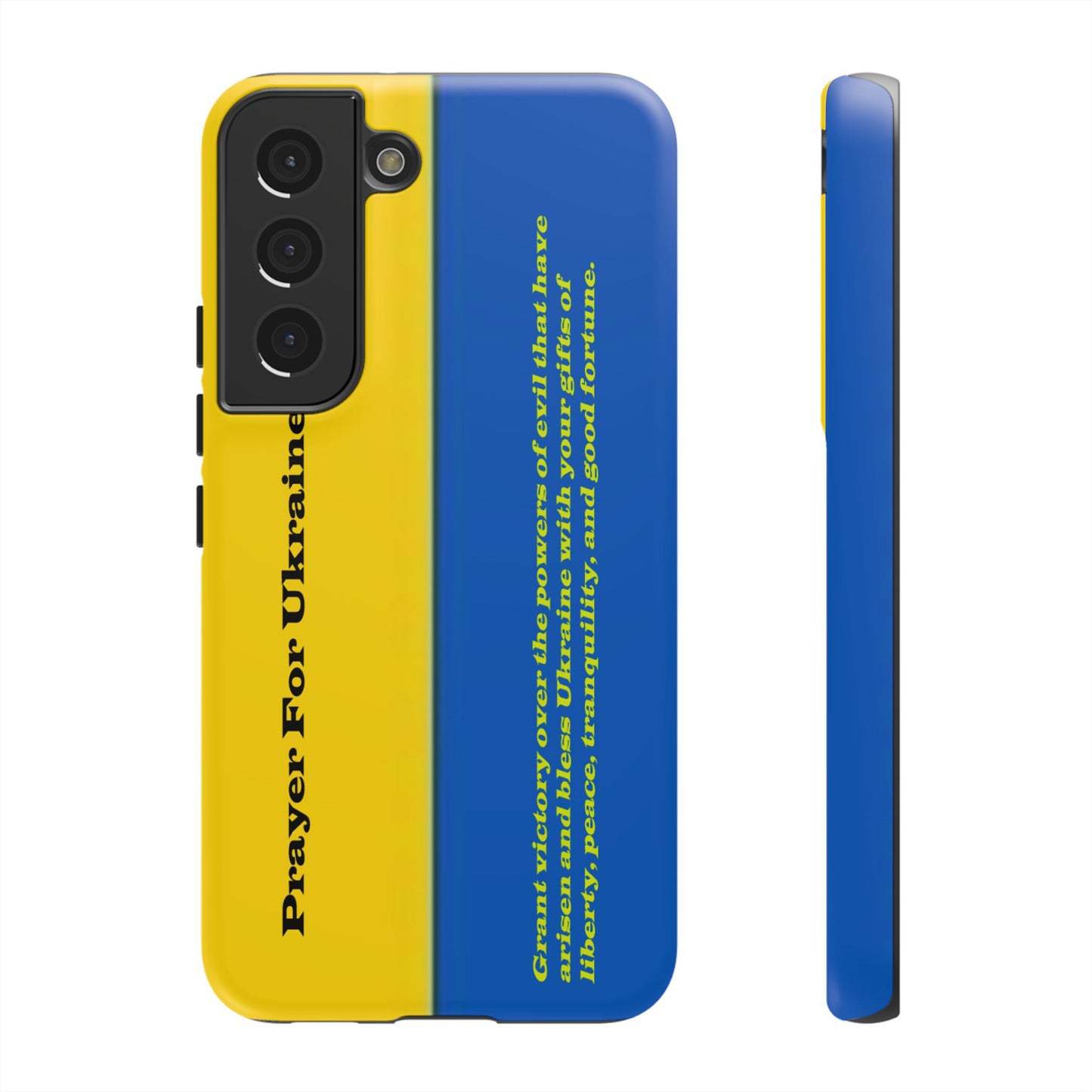 Flag of Ukraine with Prayer - Flag Phone Cases