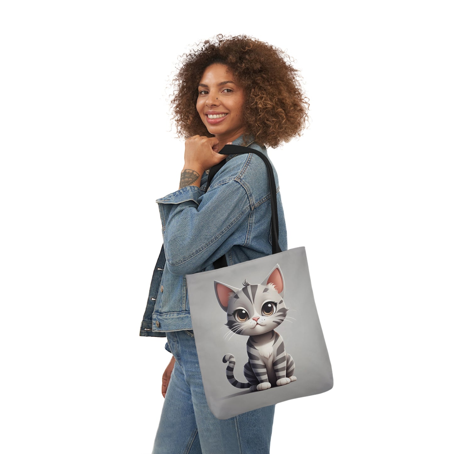 Kitty - Canvas Tote Bag, 5-Color Straps