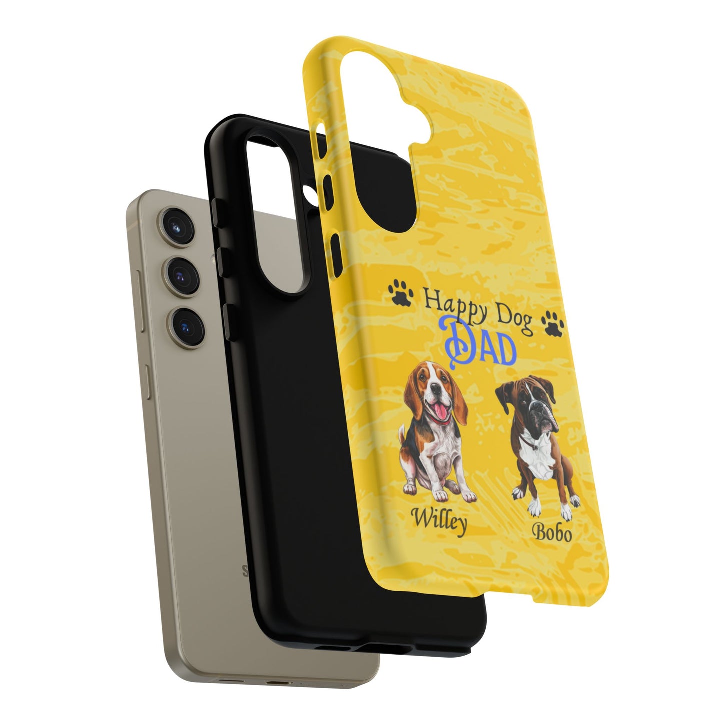 Happy Dog Dad - Personalized - Whimsical Phone Cases - Father's Day