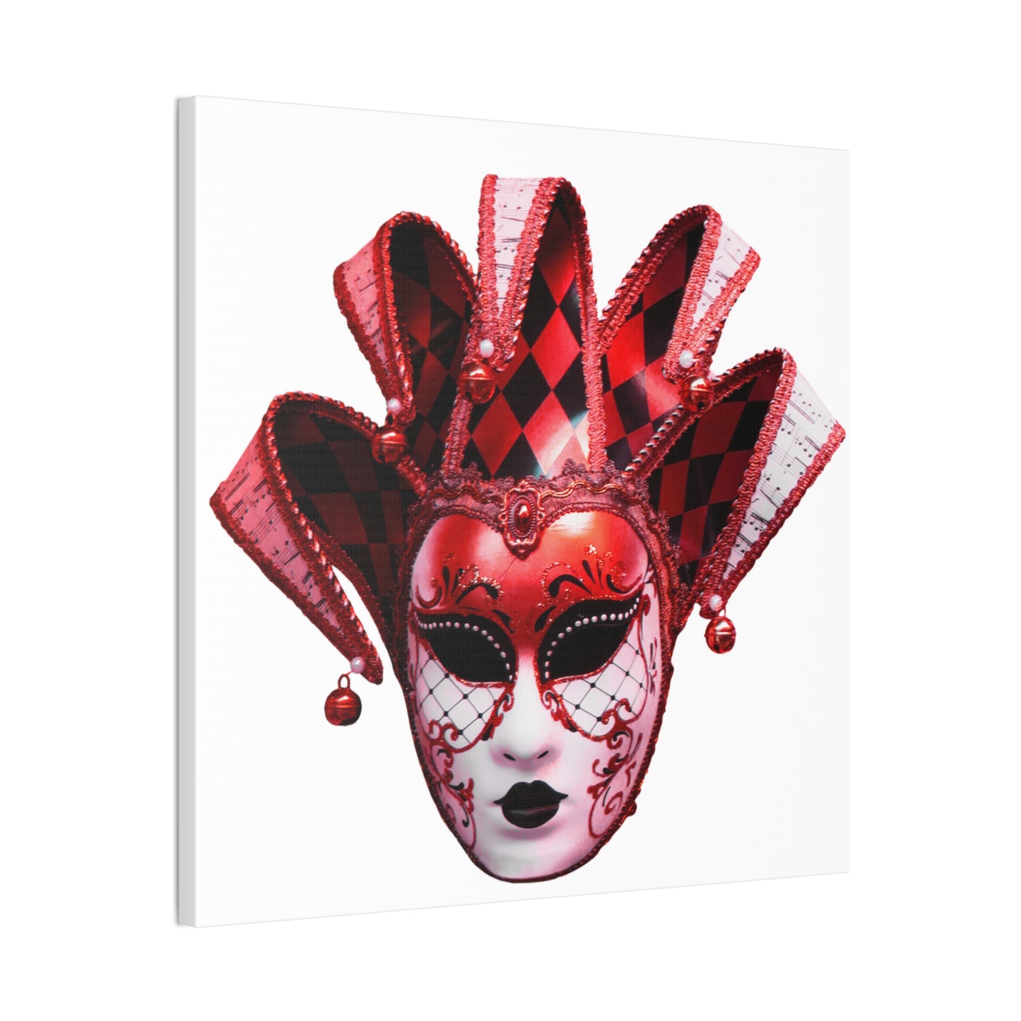 Red Carnival Mask - Canvas Stretched, 0.75"