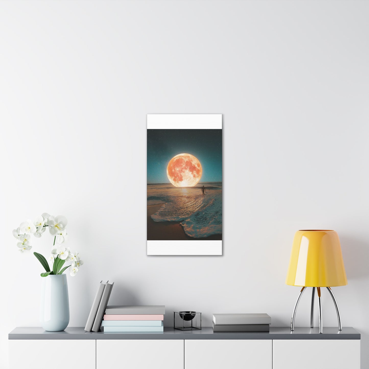 Moon on the water - Canvas Stretched, 0.75"