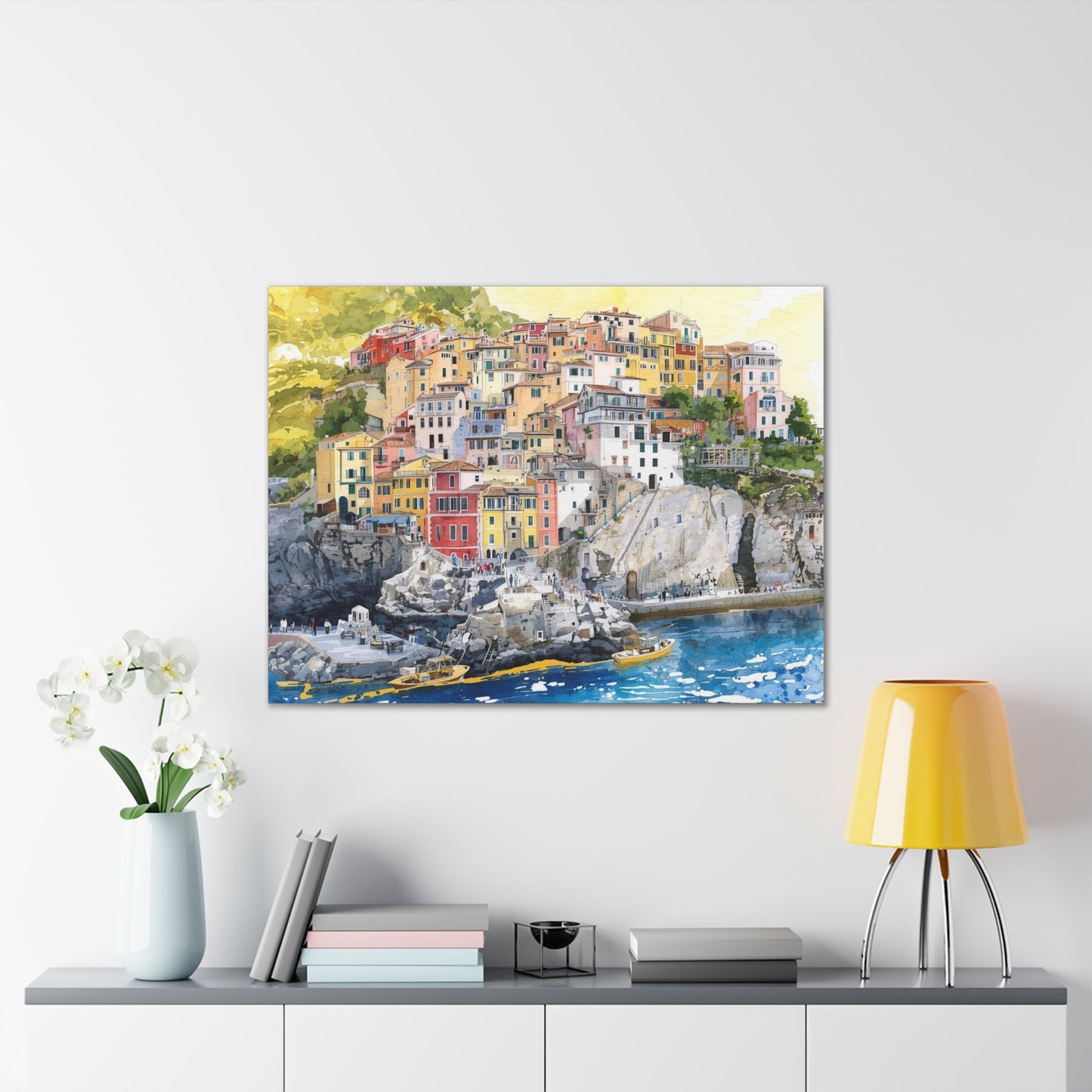 Italian Coastal City - Canvas Stretched, 0.75" - Wall Art 2026 - Scenes