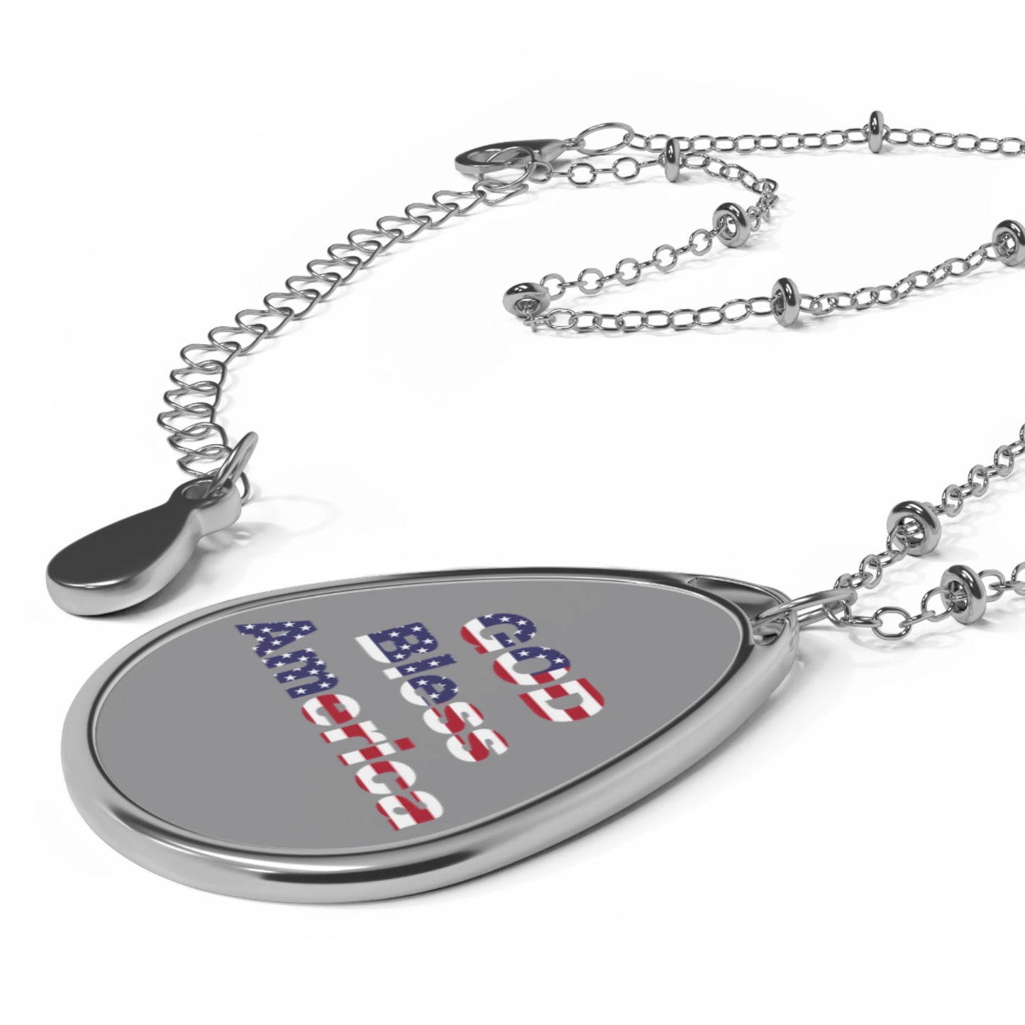 God Bless America - Oval Necklace - Jewelry