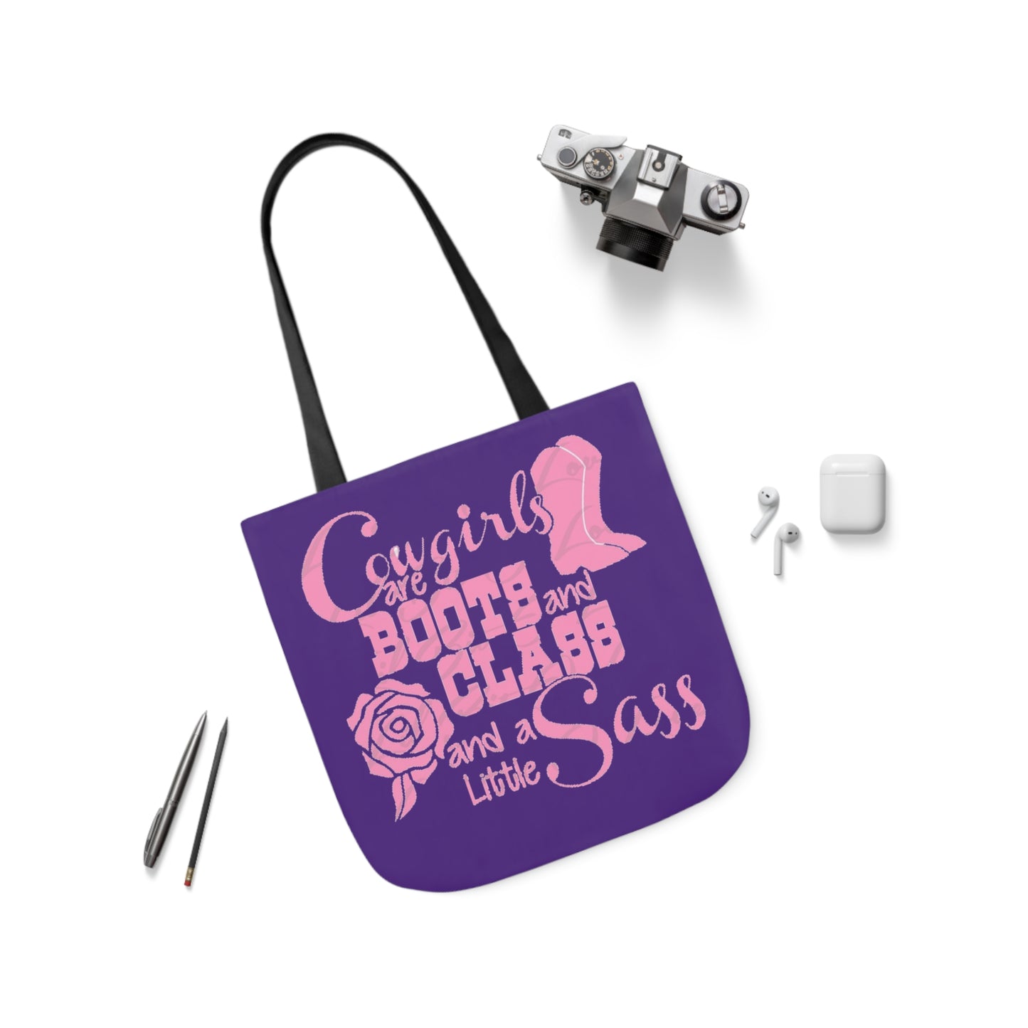 Cowgirl - Canvas Tote Bag, 5-Color Straps