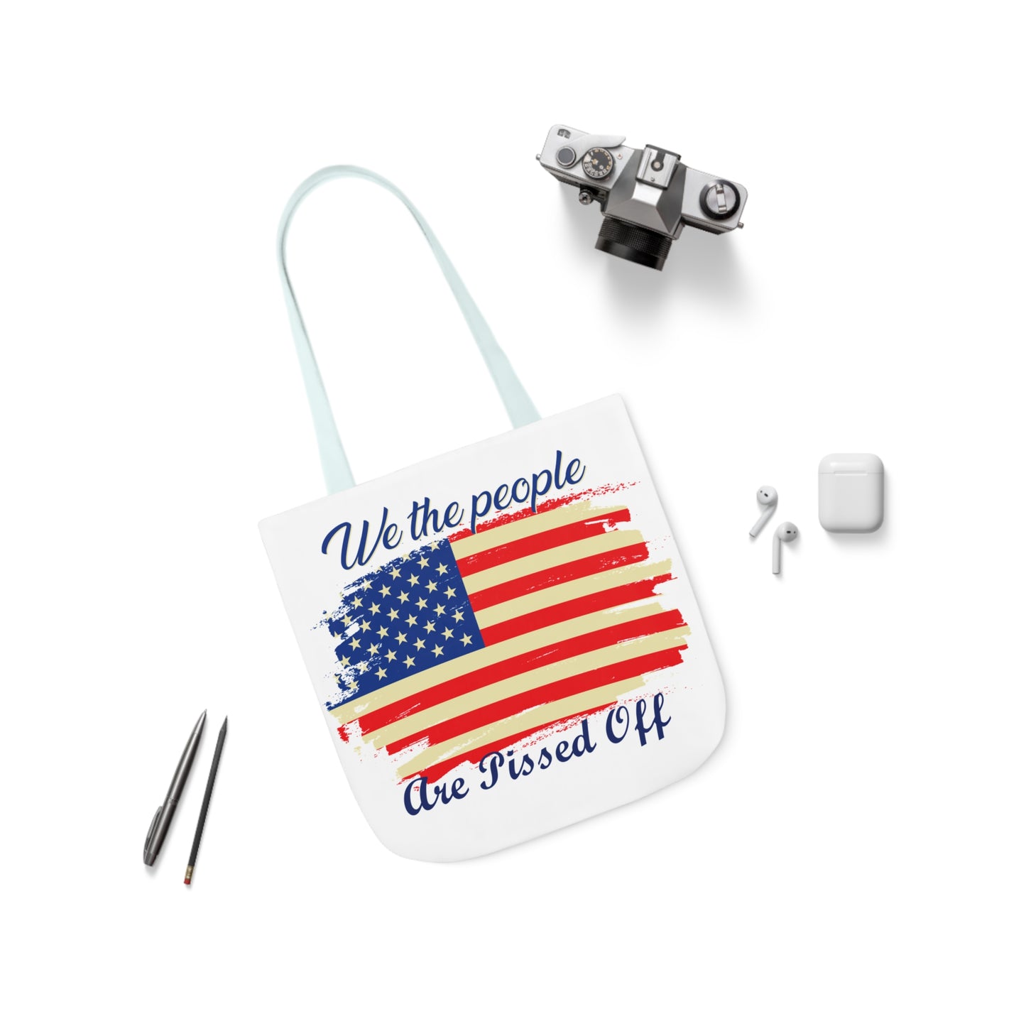 We the People - Canvas Tote Bag, 5-Color Straps - Veterans - Patriotic