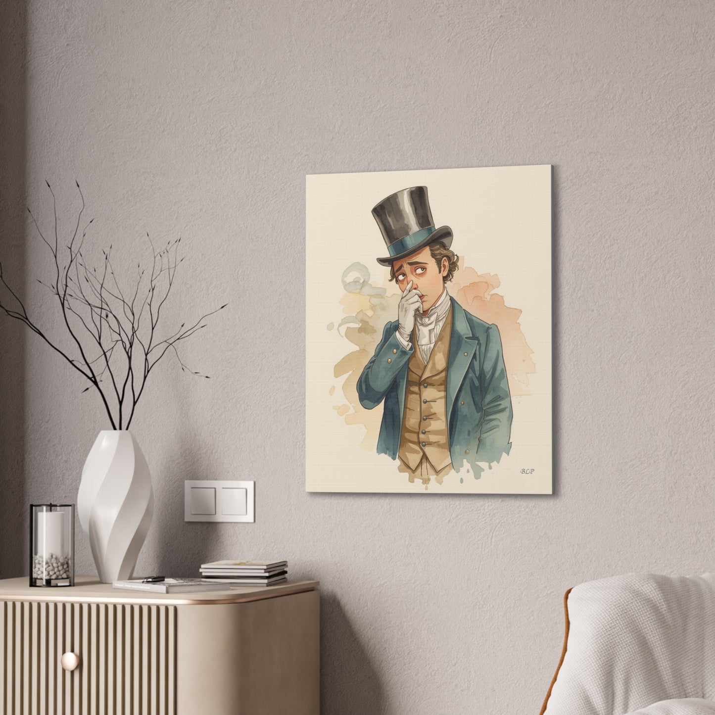 Victorian Man - Canvas Stretched, 0.75" - 2026 Wall Art - Bathroom Humor
