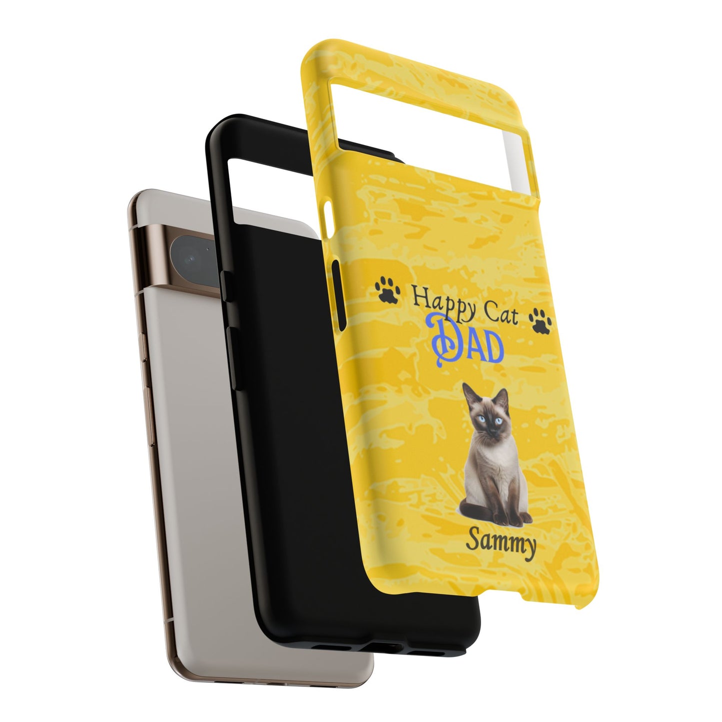 Happy Cat Dad - Personalized - Whimsical Phone Cases - Father's Day