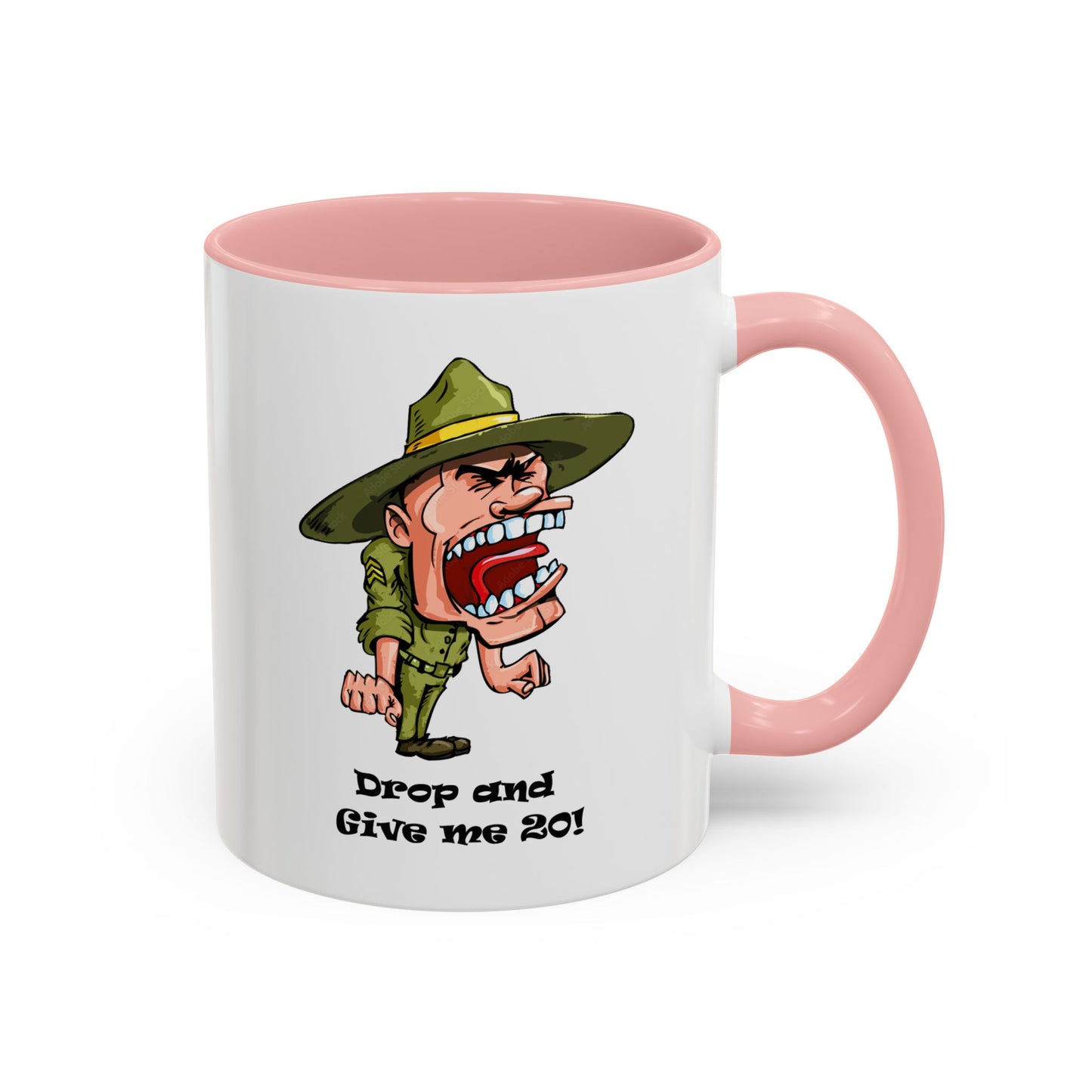 Drop and Give Me 20 - Accent Coffee Mug (11, 15oz) Whimsical and Military Mugs