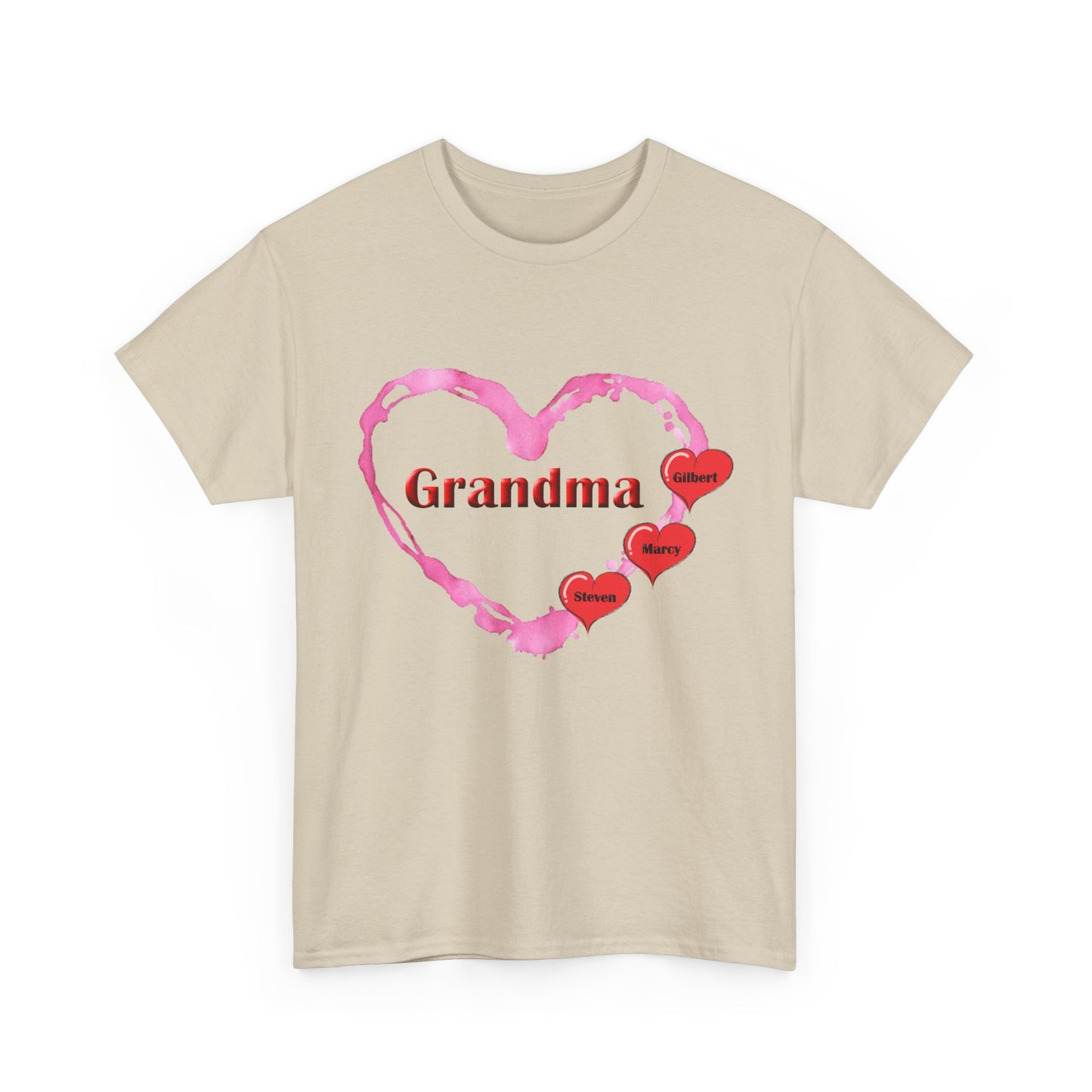Grandma Love - Personalized - Unisex Heavy Cotton T-Shirt Mother's Day