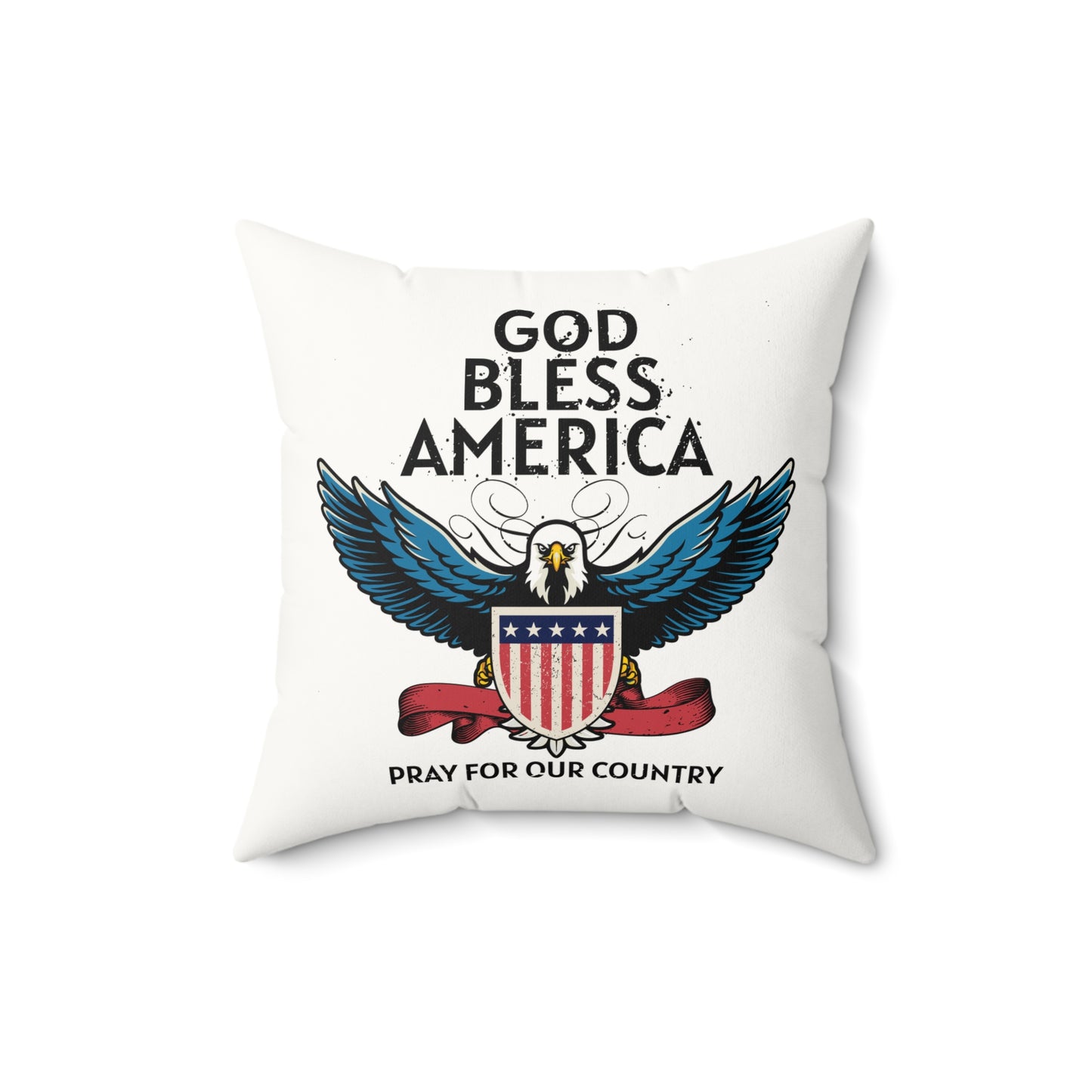 God Bless America - Faux Suede Square Pillow - Mother's Day - Father's Day - Military