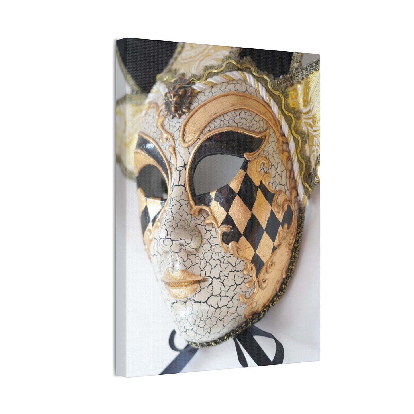 Gold and Silver Mask - Canvas Stretched, 0.75"