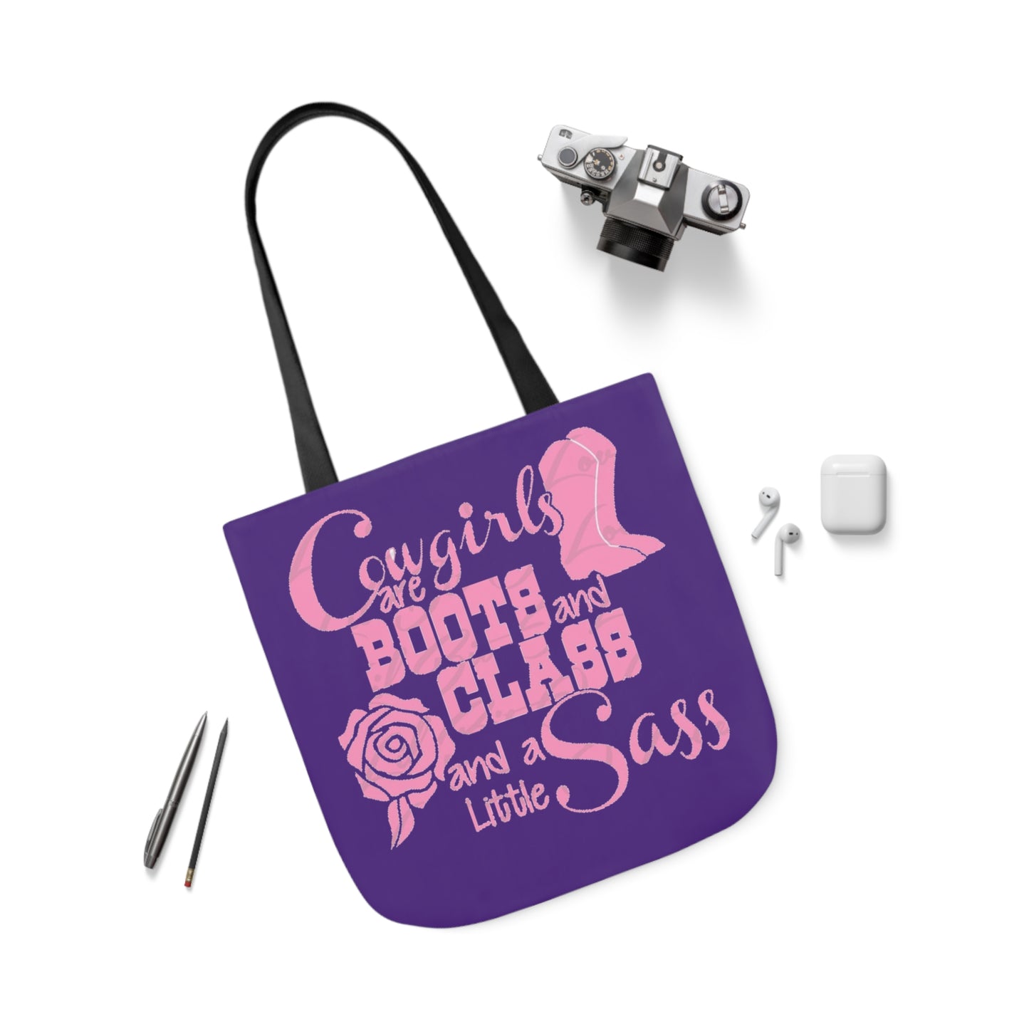 Cowgirl - Canvas Tote Bag, 5-Color Straps