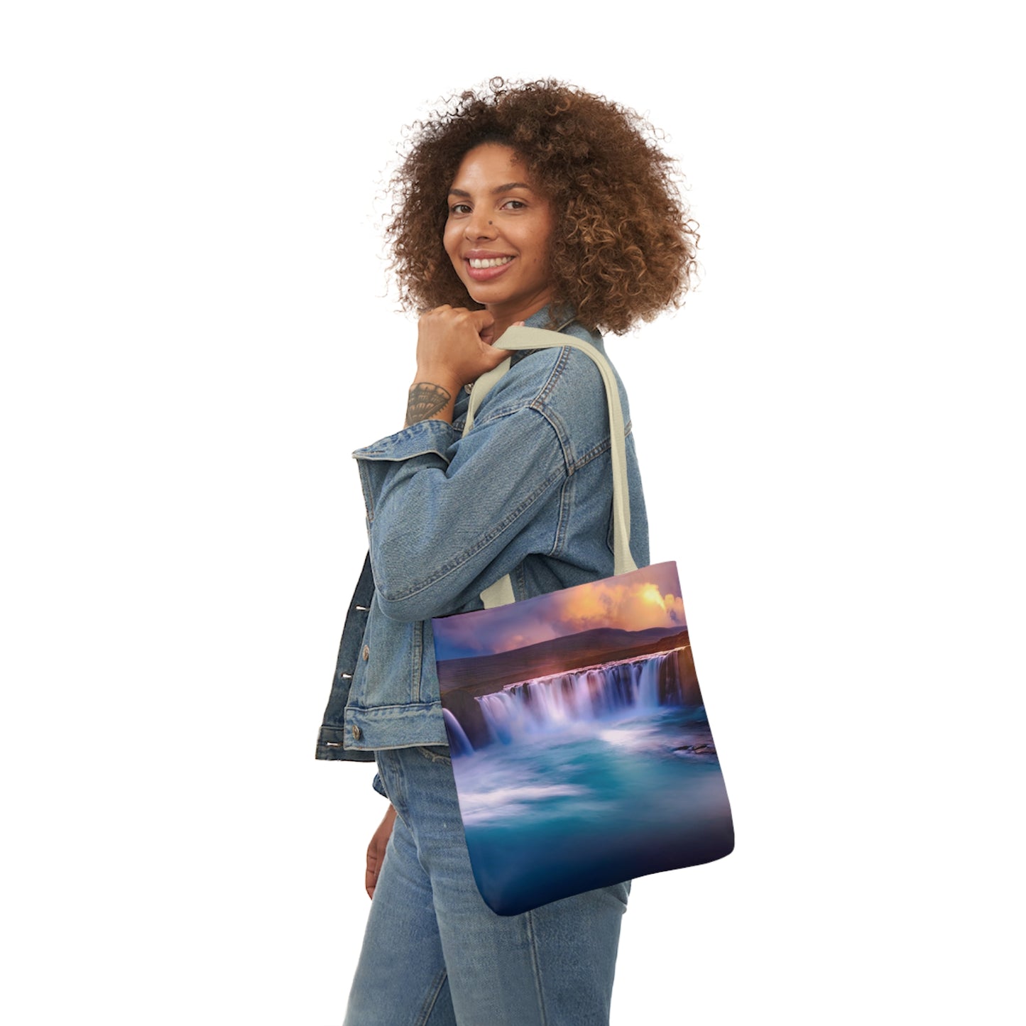 Waterfall - Canvas Tote Bag, 5-Color Straps