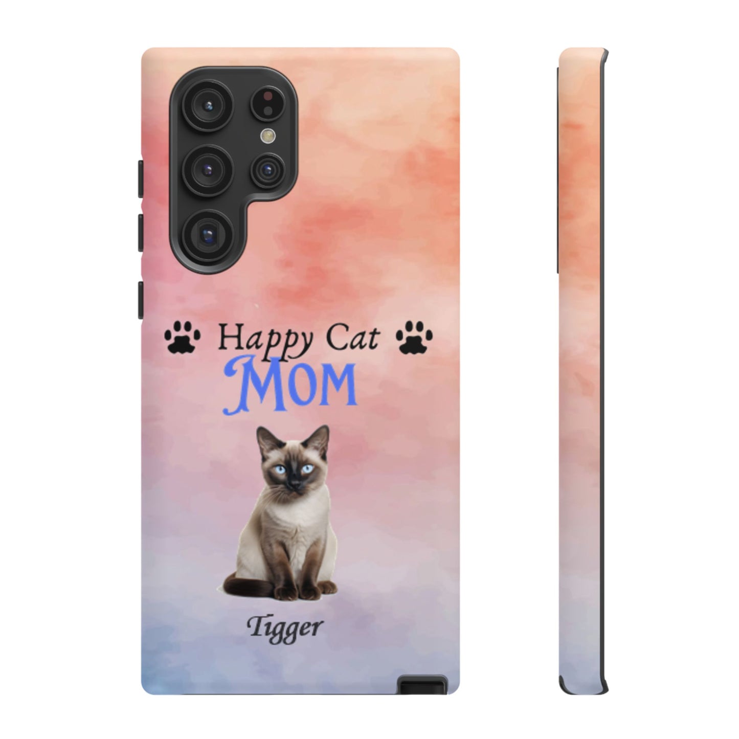 Happy Cat Mom - Personalized - Whimsical Phone Cases - Mother's Day