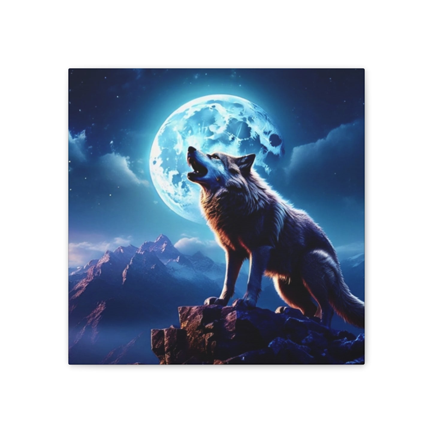 Howling Wolf - Canvas Stretched, 0.75"