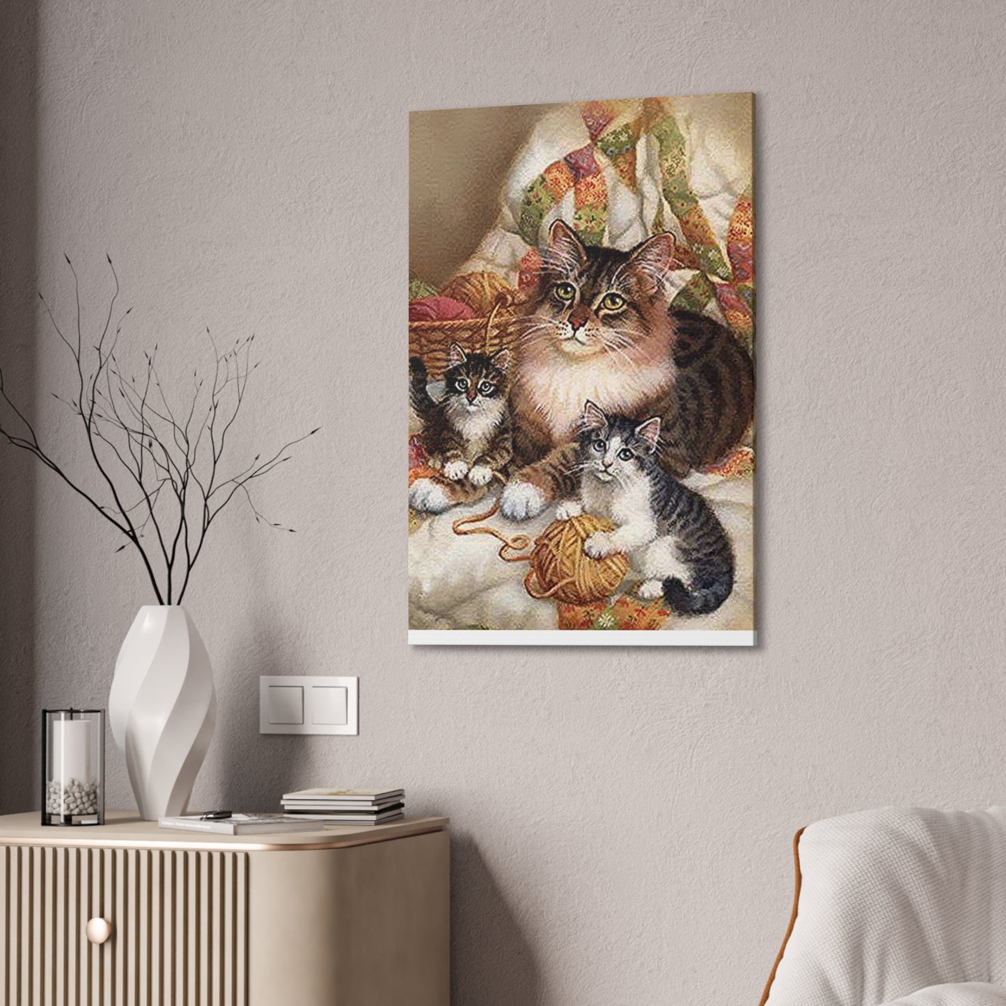 Kitty Family - Canvas Stretched, 0.75"