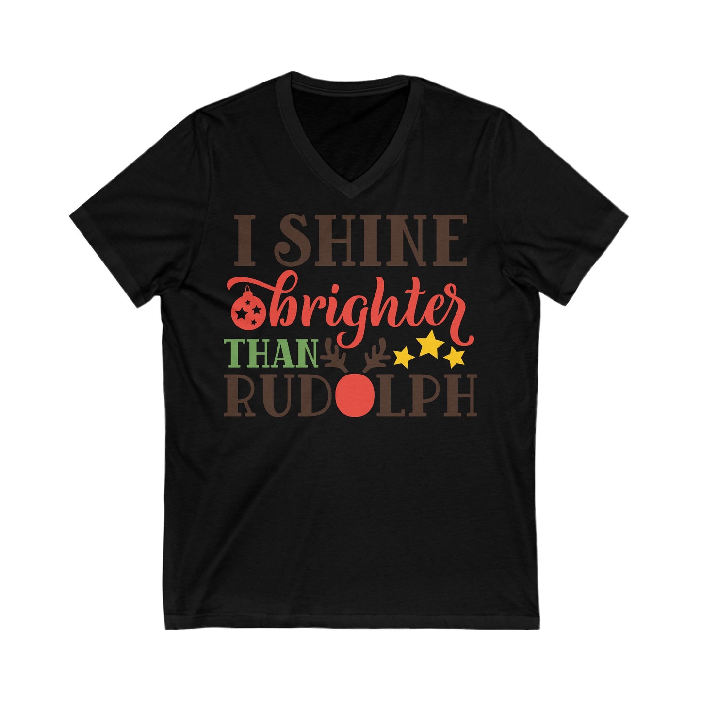 Shine - Unisex Jersey Short Sleeve V-Neck T-Shirts - Christmas