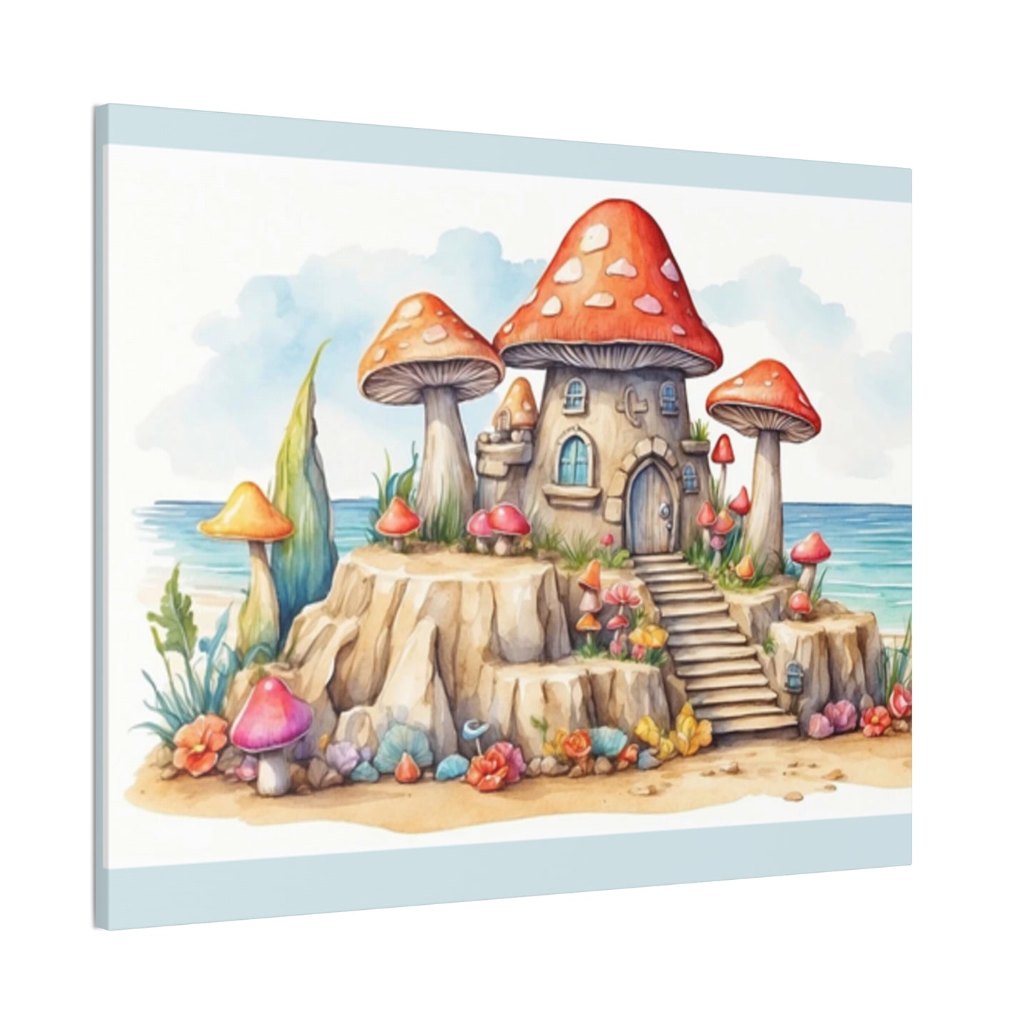 Mushroom House - Canvas Stretched, 0.75"