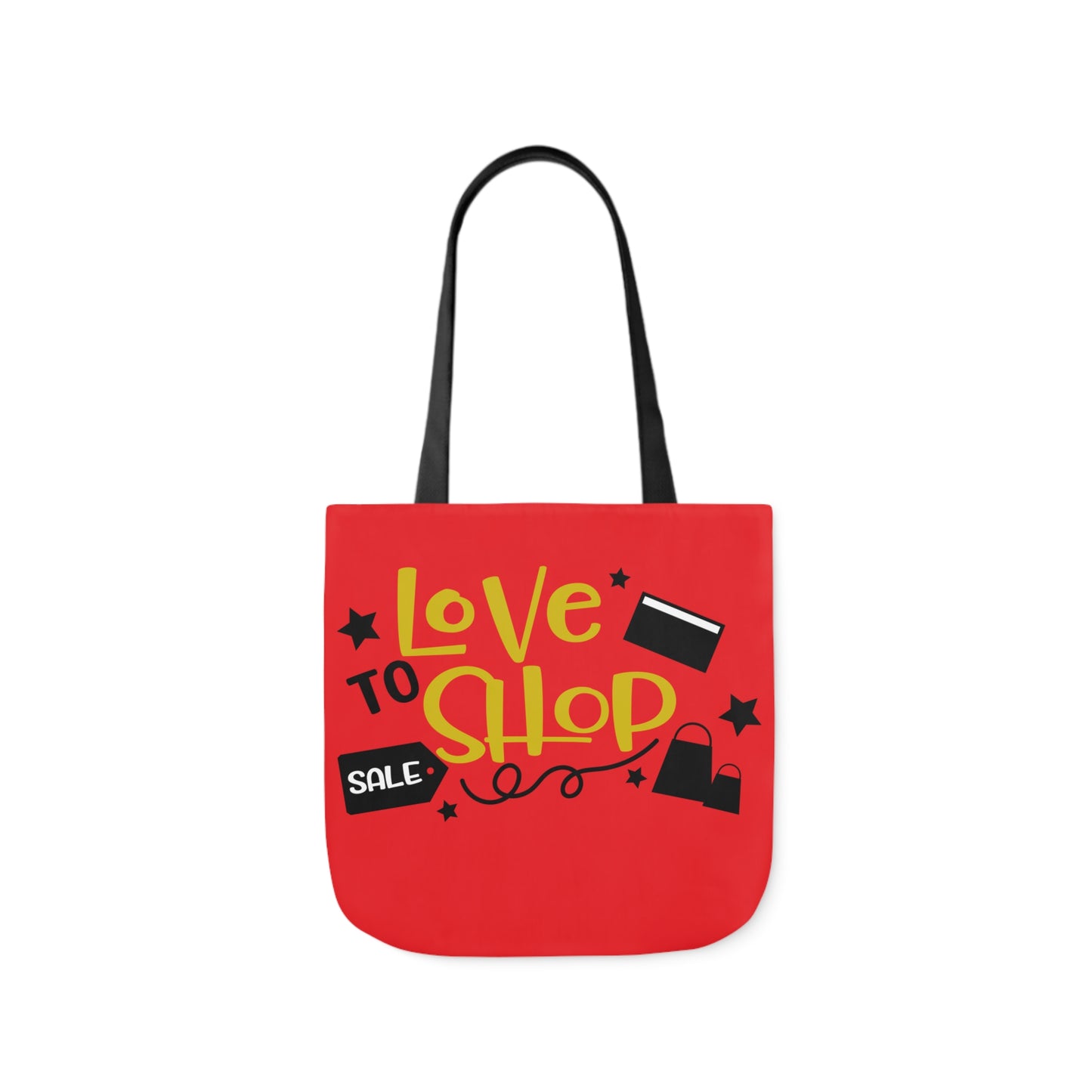 Love to Shop = Canvas Tote Bag, 5-Color Straps - Mother's Day