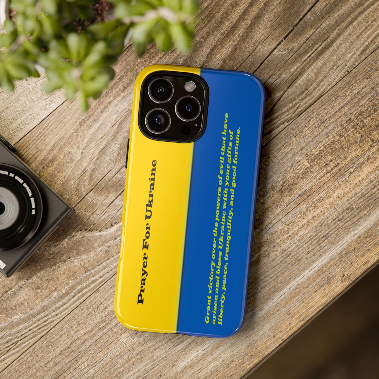 Flag of Ukraine with Prayer - Flag Phone Cases