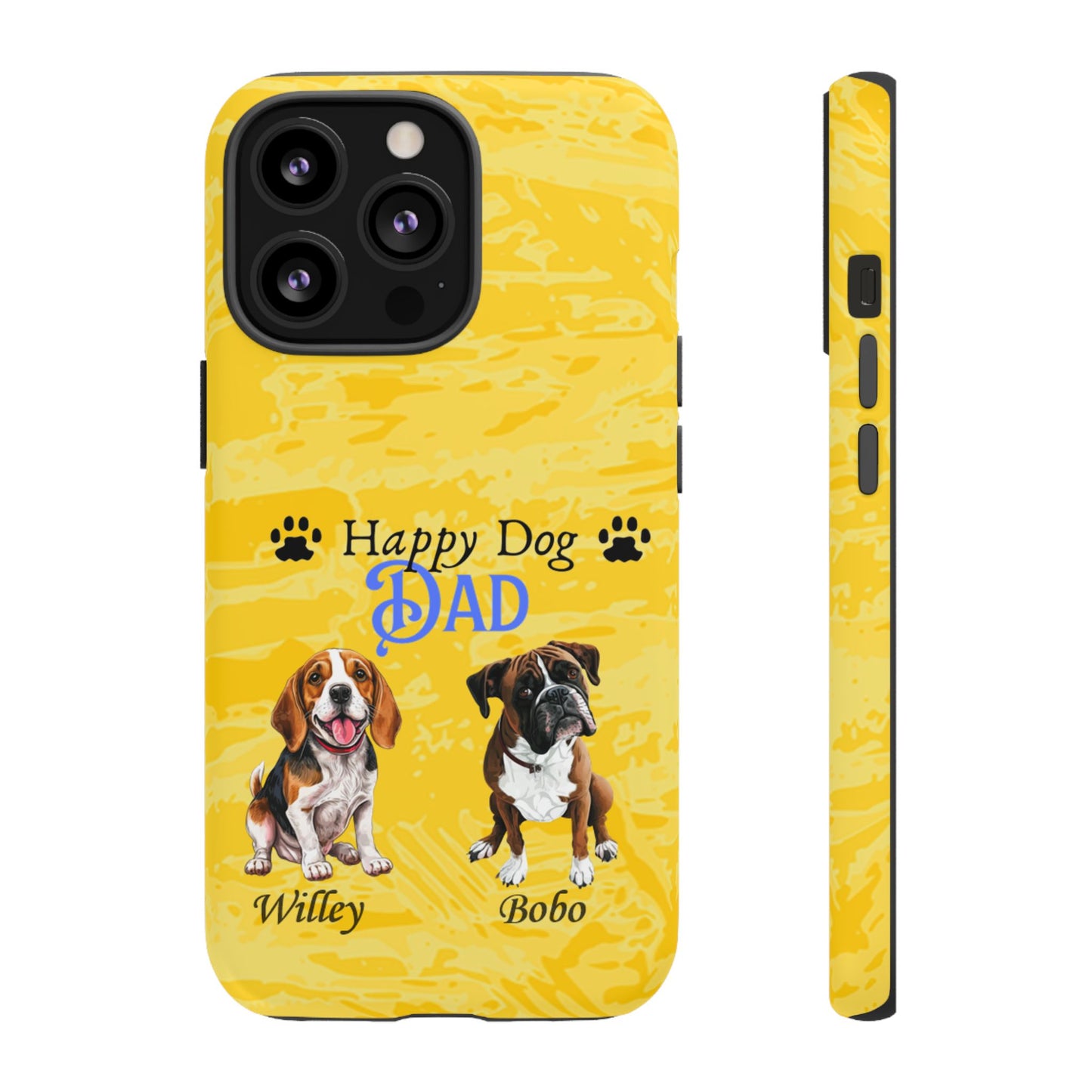 Happy Dog Dad - Personalized - Whimsical Phone Cases - Father's Day