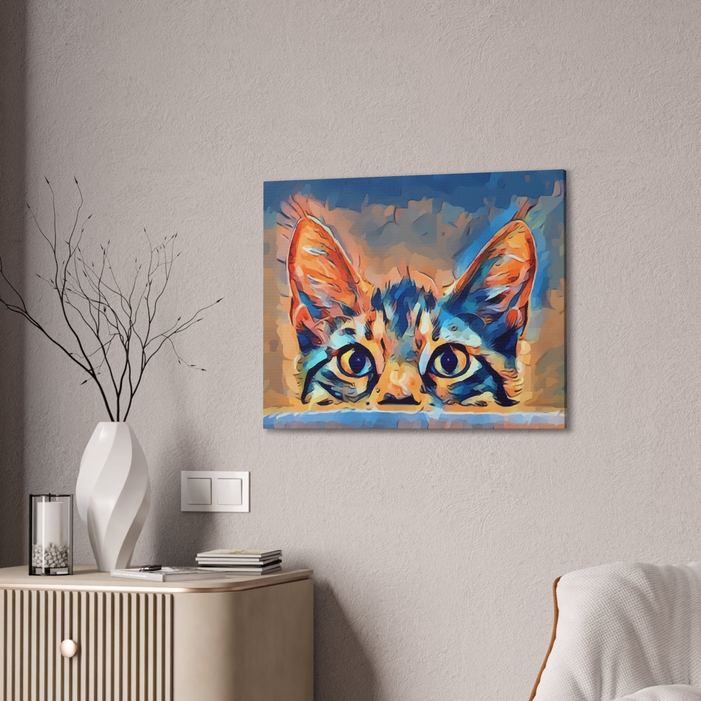 Spying Kitty - Canvas Stretched, 0.75"