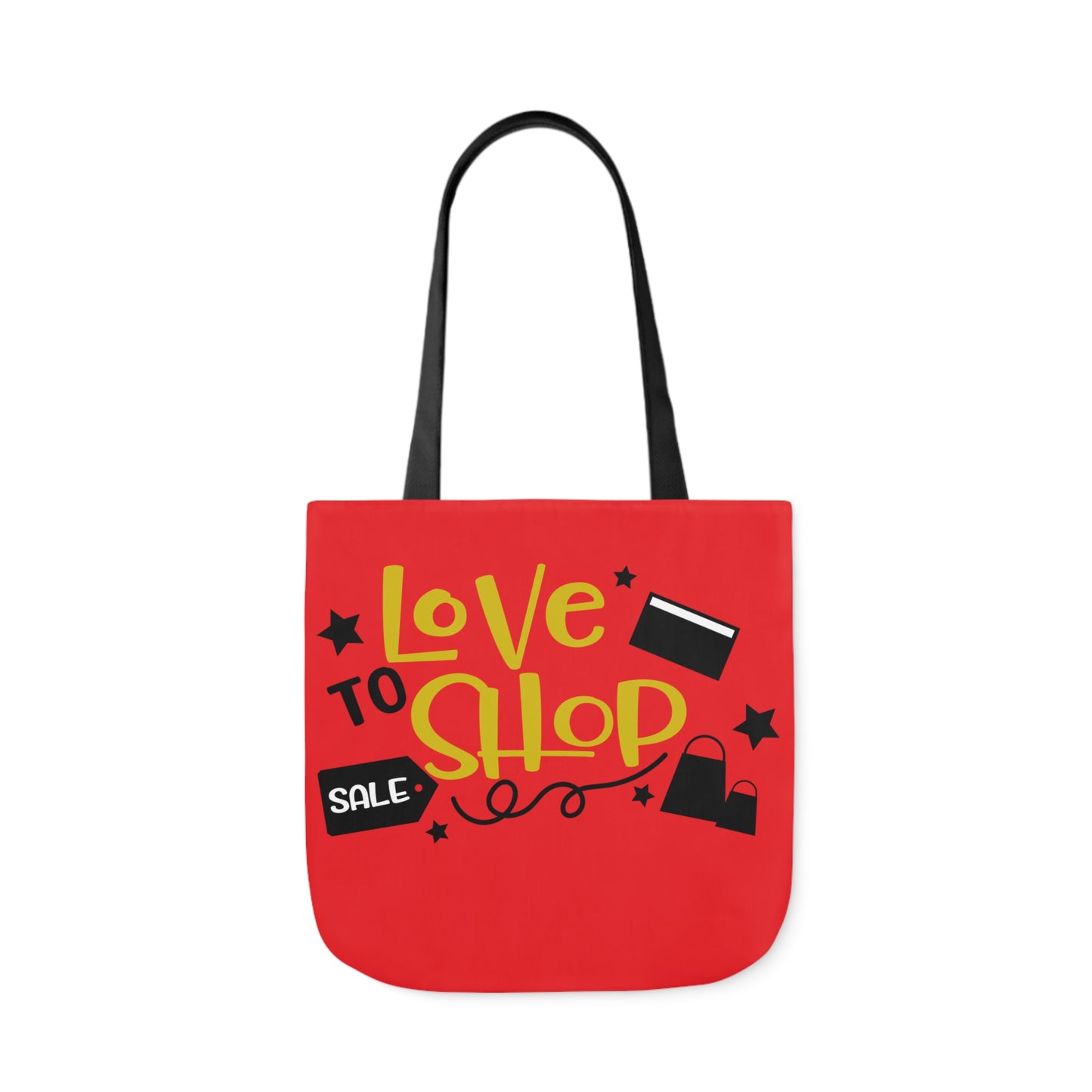 Love to Shop = Canvas Tote Bag, 5-Color Straps - Mother's Day